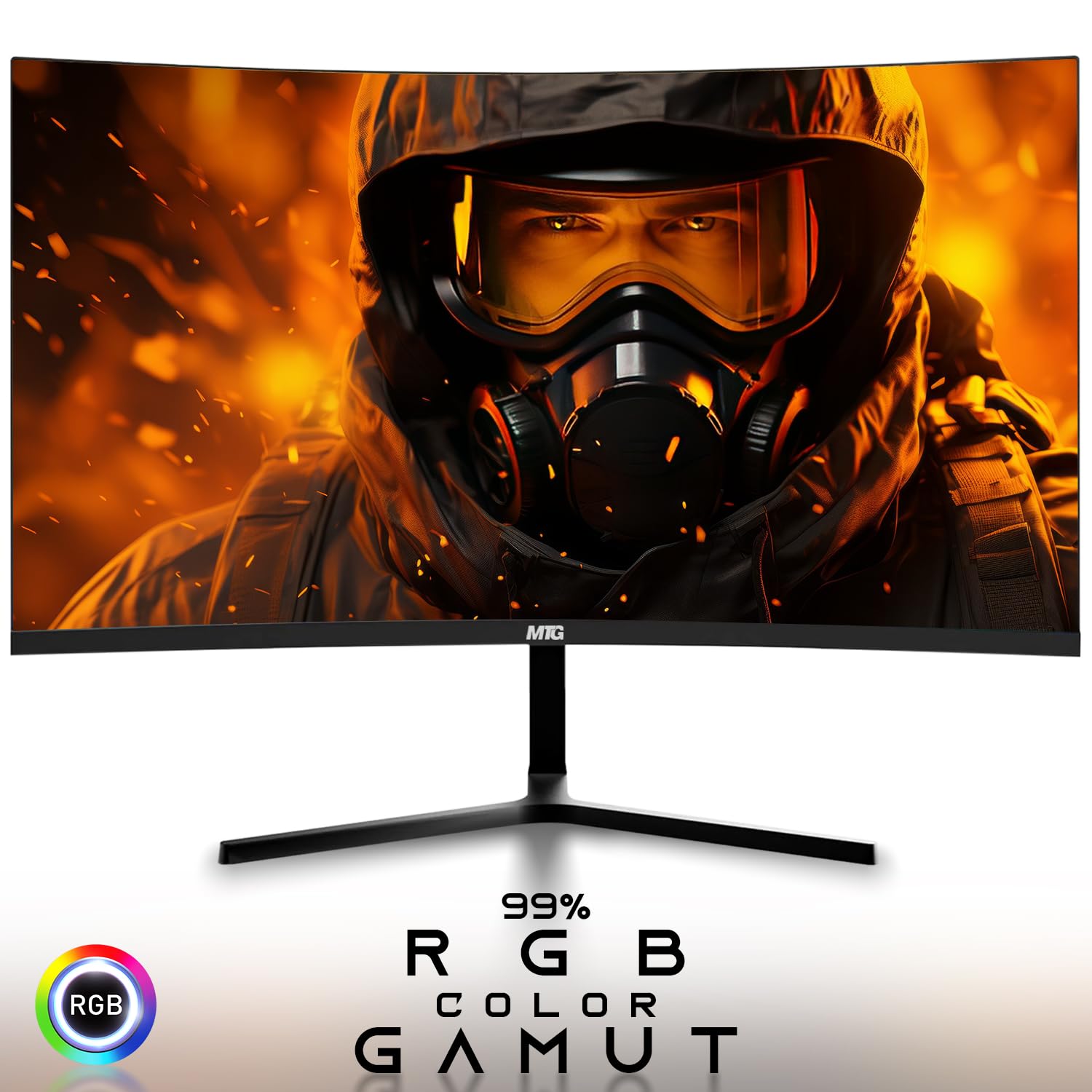 MTG 24-inch 1080p Full HD LED Computer Monitor - 75Hz Refresh Rate, 3ms Response Time, VESA Mountable, HDMI & VGA Ports, Ultra-Thin Bezel-Less Design with Built-in Speakers (Includes Wired Keyboard & Mouse) - Perfect for Home Office, Gaming, and Multimedia Entertainment