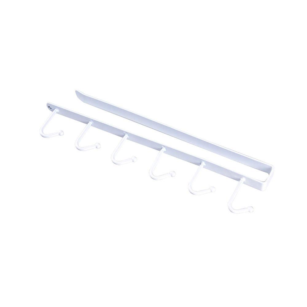KTUCN 6 Hooks Under Shelf Organizer - White Space Saving Cabinet Hooks for Kitchen, Bathroom & Closet Storage - Perfect for Hanging Mugs, Towels, Clothes & More