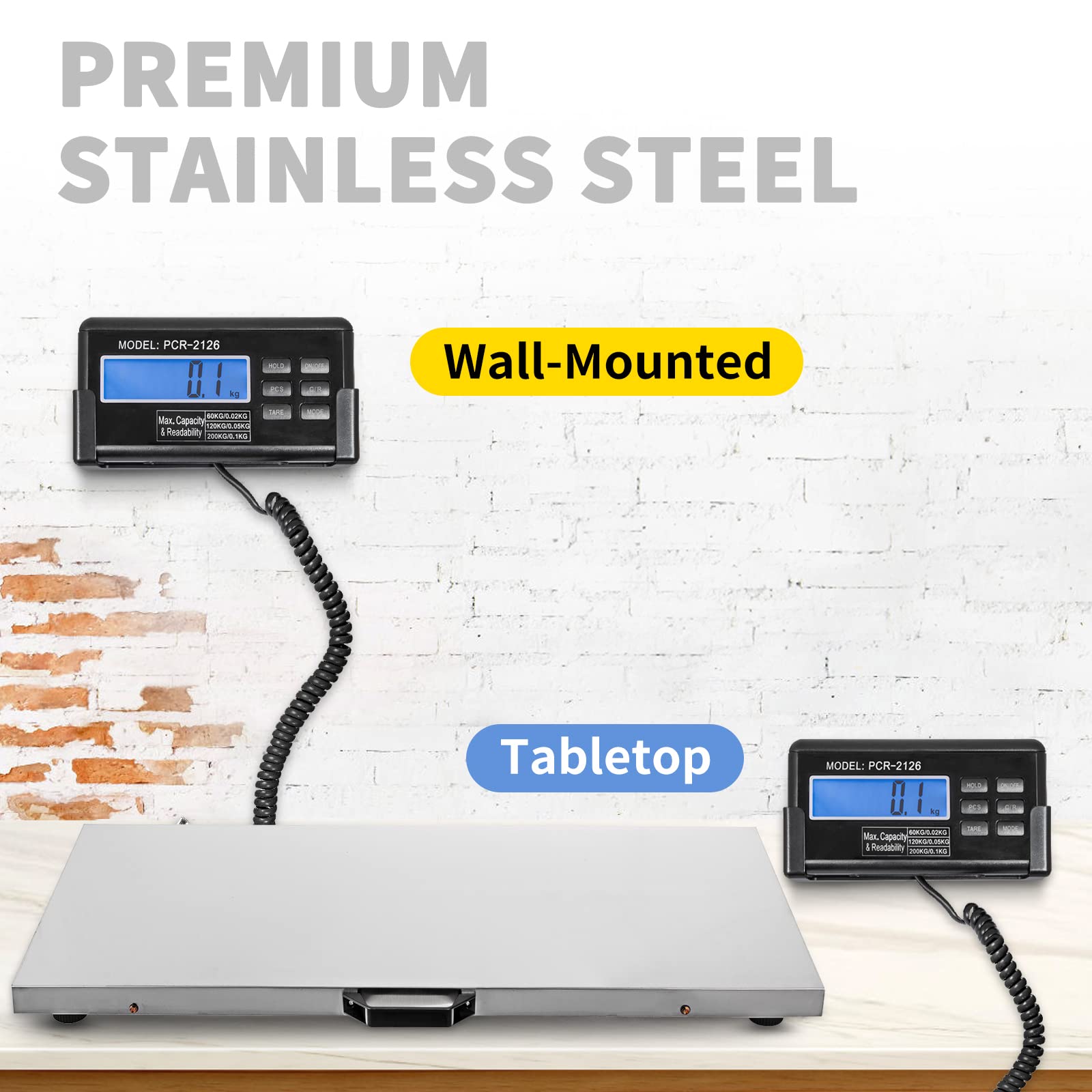 VEVOR 880Lbs x 0.2Lbs Heavy Duty Stainless Steel Livestock Scale for Large Animals - Veterinary Scale for Cattle, Horses, Pigs, Goats & Dogs | Perfect for Farm, Ranch, Veterinary Clinic & Livestock Weighing