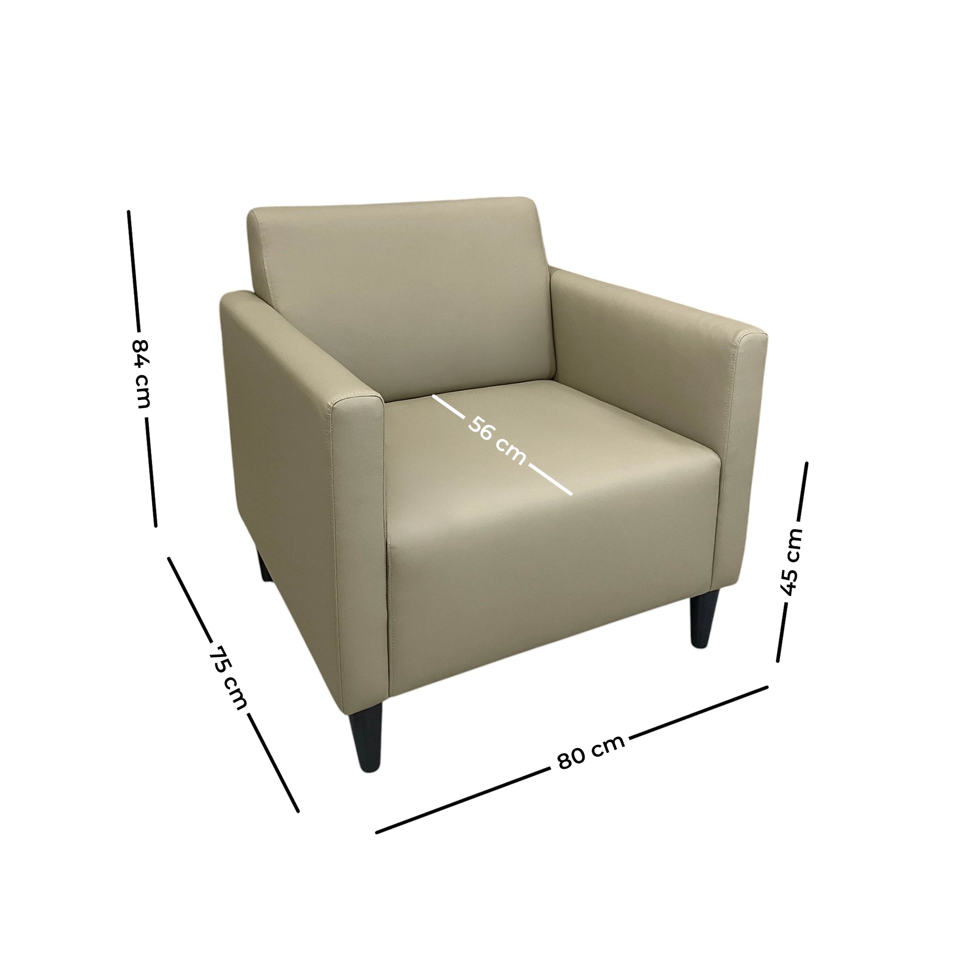 Haru Armchair - Modern Accent Chair for Living Room, Bedroom & Office - Comfortable Upholstered Lounge Chair with Wooden Legs - Perfect for Relaxing, Reading & Decorating Your Home