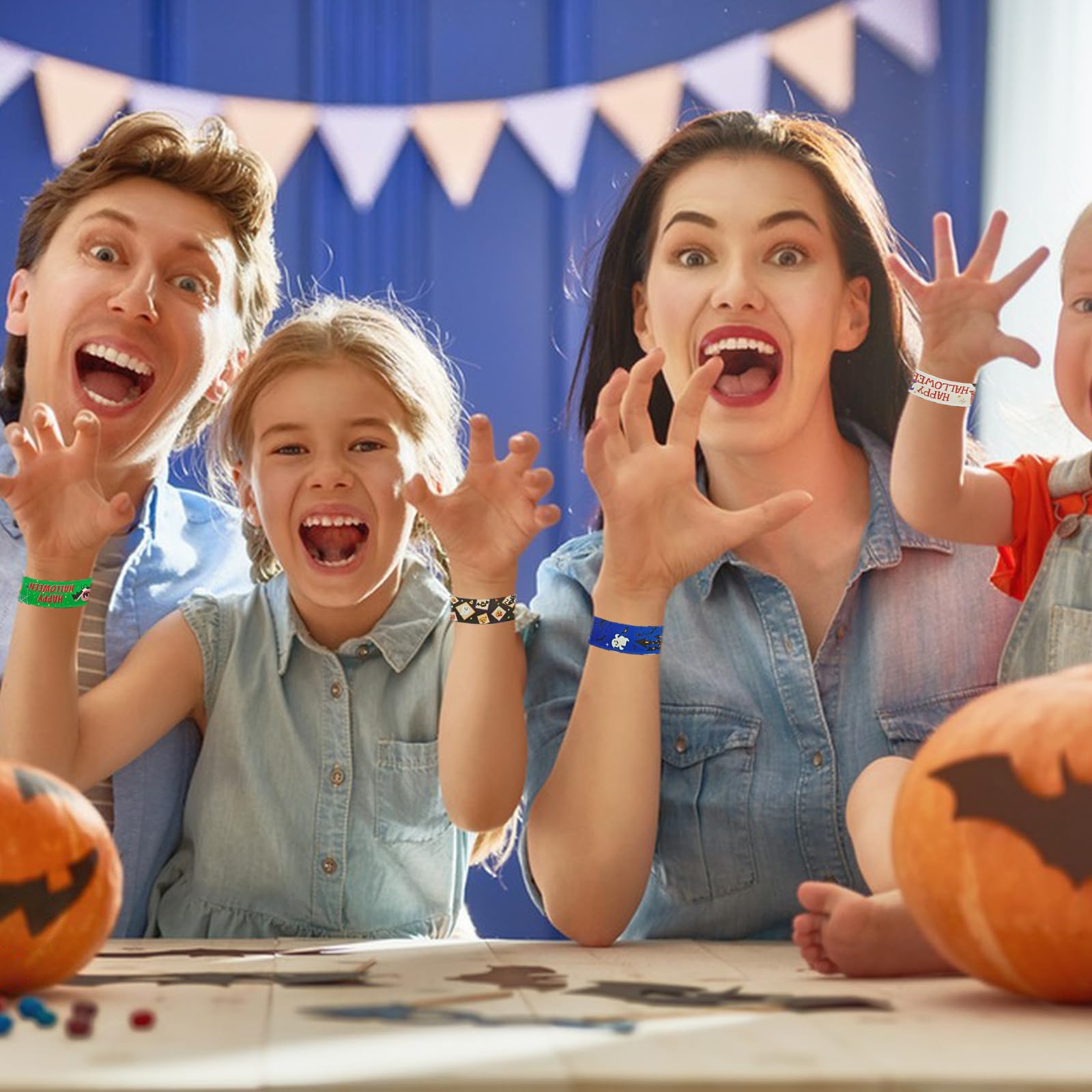 24-Pack Halloween Slap Bracelets - Fun Party Favors for Kids, Boys & Girls - Bulk Halloween Toys for Trick or Treat Bags, Classroom Prizes & Costume Accessories (Great for Halloween Parties, School Events & Goodie Bags)