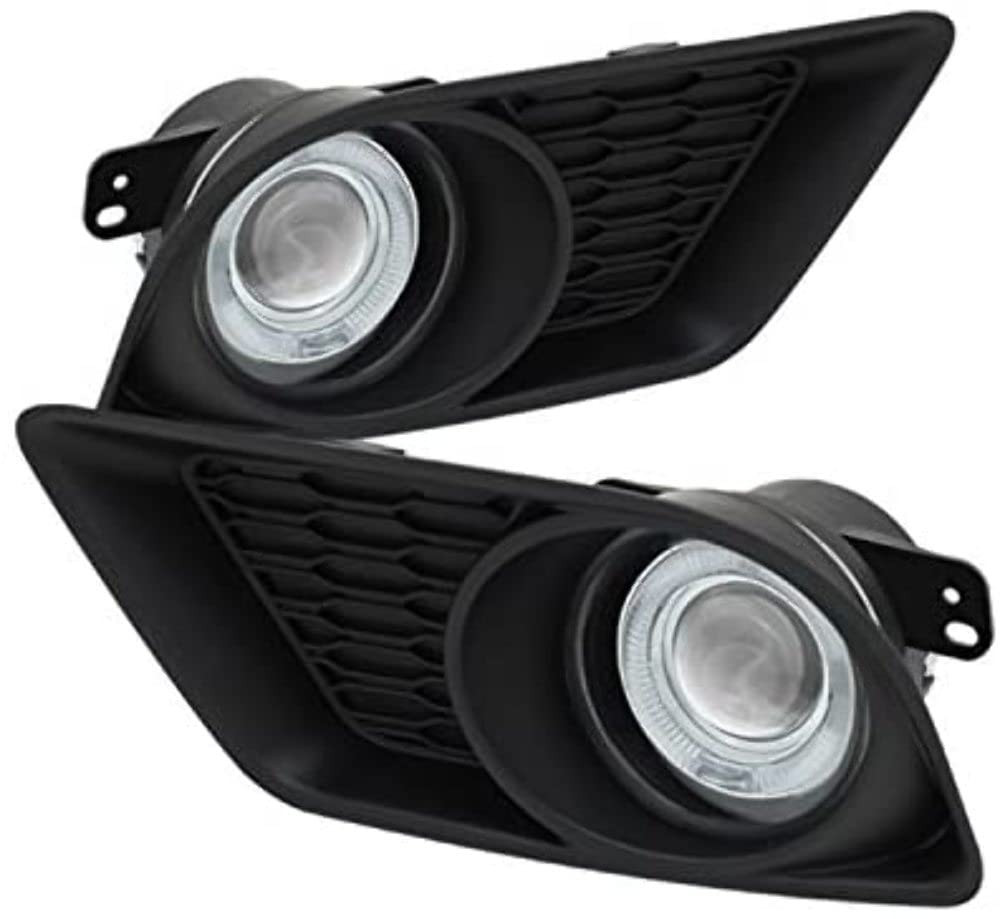 Spyder Auto 5073273 Projector Halo Style Fog Lights - Black/Clear - High Performance LED Fog Lights for Trucks, SUVs & Cars - Enhance Night Driving Safety & Style