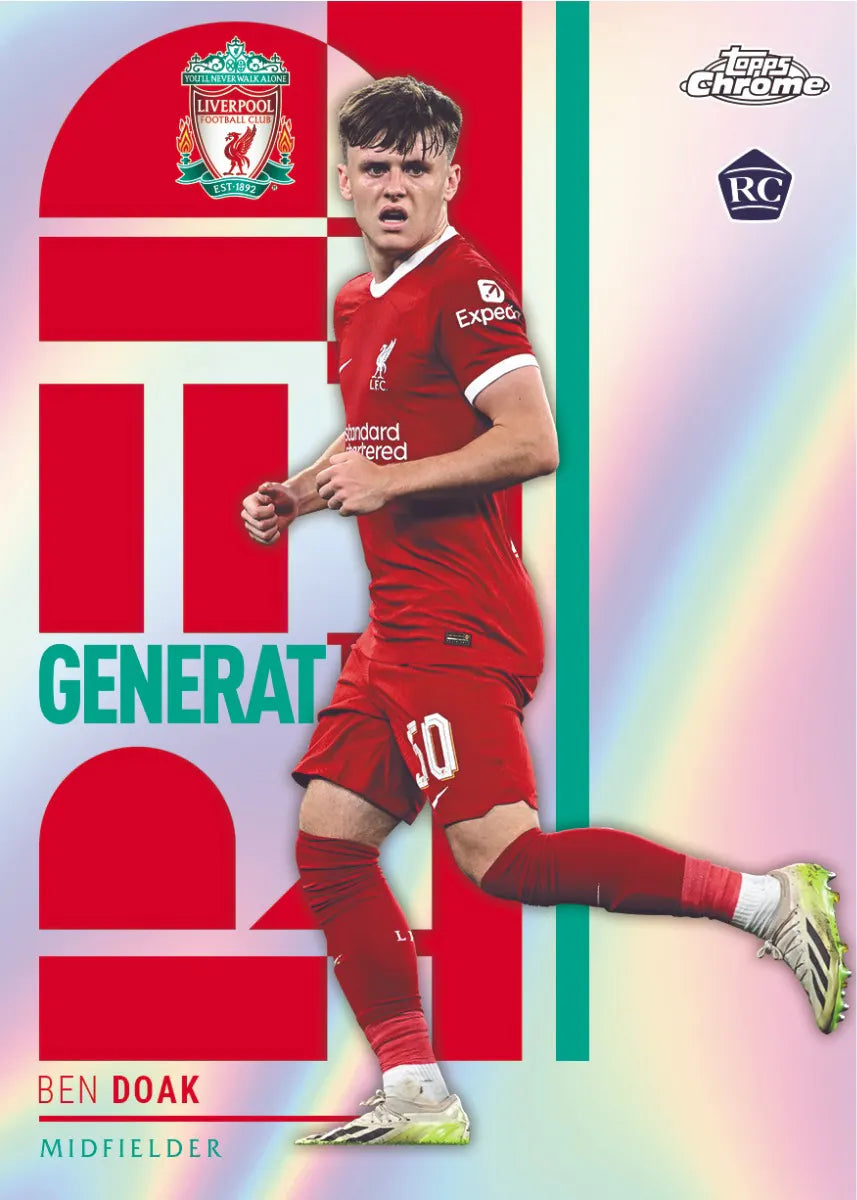 Topps Chrome Liverpool FC 23/24 Trading Cards Pack - Premium Football Collectibles for Fans & Collectors | Perfect for Display, Gifts, and Match Day Memorabilia