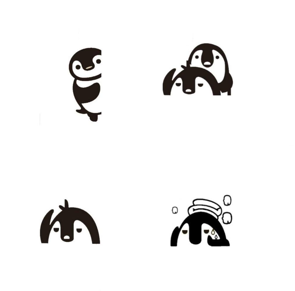 Removable Switch Stickers - 4 Adorable Penguin Cartoon Wall Decals for Light Switches, DIY Home Decor Art for Kids Bedroom & Office | Perfect for Nursery, Playroom & Workspace Decoration