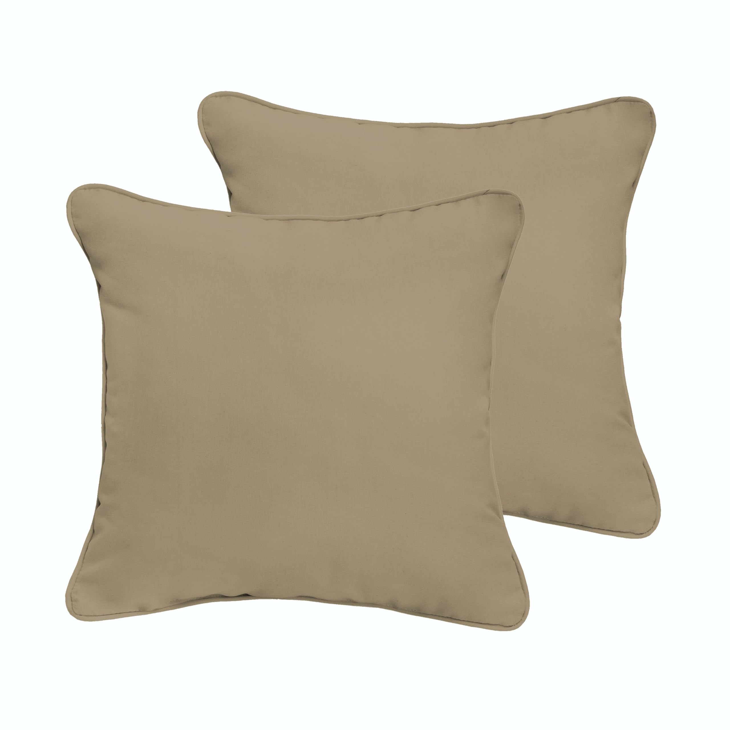 Mozaic Company 24x24 Inch Beige Indoor Outdoor Decorative Throw Pillow Covers Set of 2 - Water Resistant for Patio, Sofa, Bedroom & Porch Decor