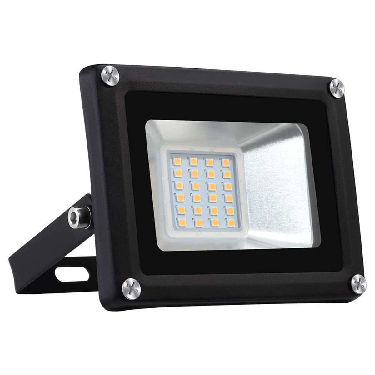 YJPQ 16000LM LED Outdoor Flood Light - 2800-3200K Warm White, IP67 Waterproof, Energy Saving Security Light for Garage, Yard, Lawn & Garden - Perfect for Landscape Lighting, Pathway Illumination and Home Safety (4 Pack)