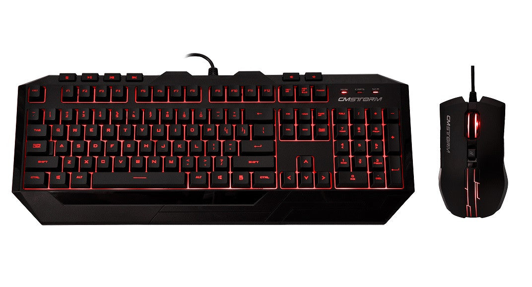 CM Storm Devastator Gaming Keyboard and Mouse Combo with Red LED Backlight - Perfect for PC Gaming, Office Work, and Typing