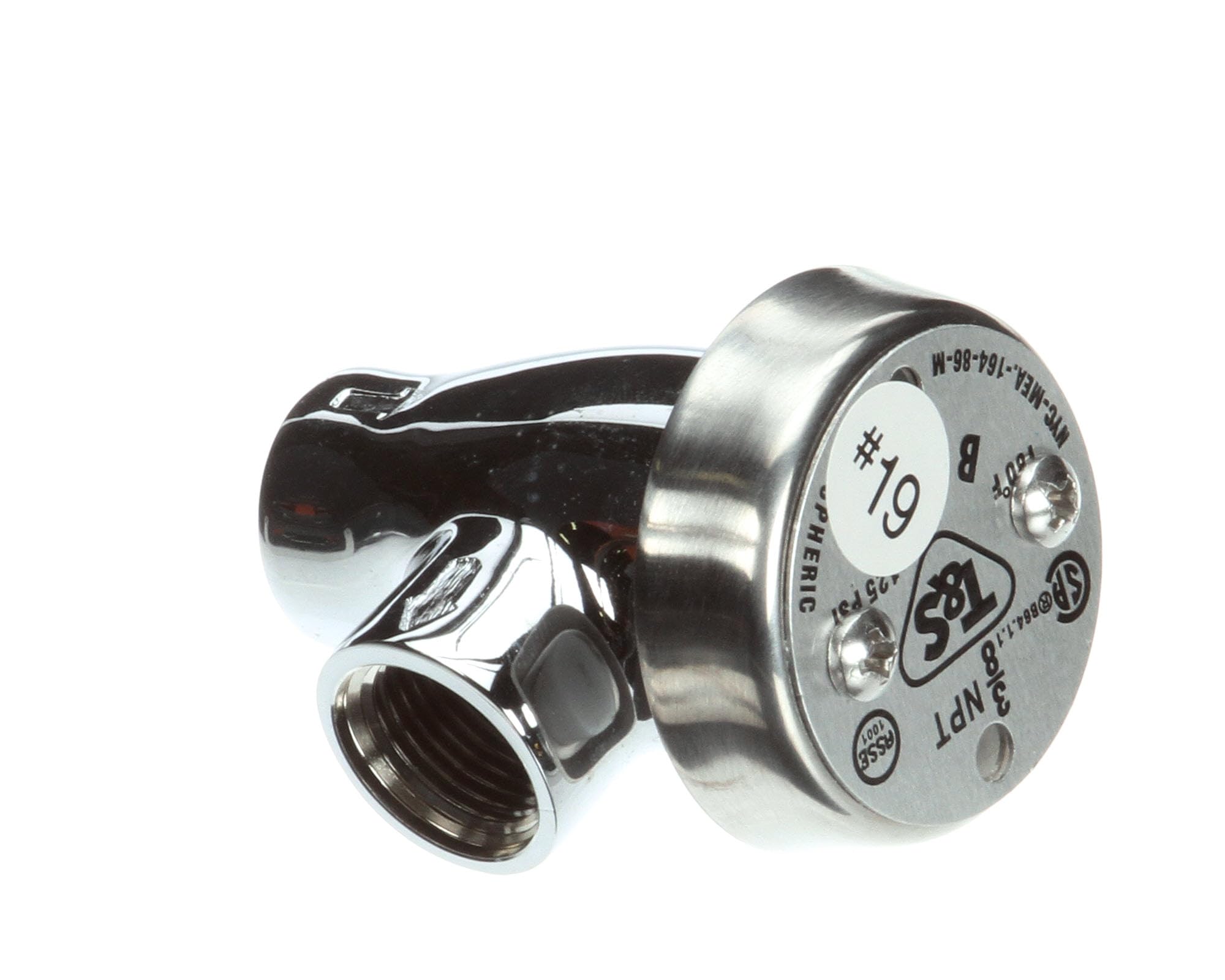 T&S Brass B-0968 Chrome Atmospheric Vacuum Breaker Assembly - Premium Backflow Preventer for Plumbing & Irrigation Systems | Perfect for Outdoor Faucets, Garden Hoses & Water Supply Lines