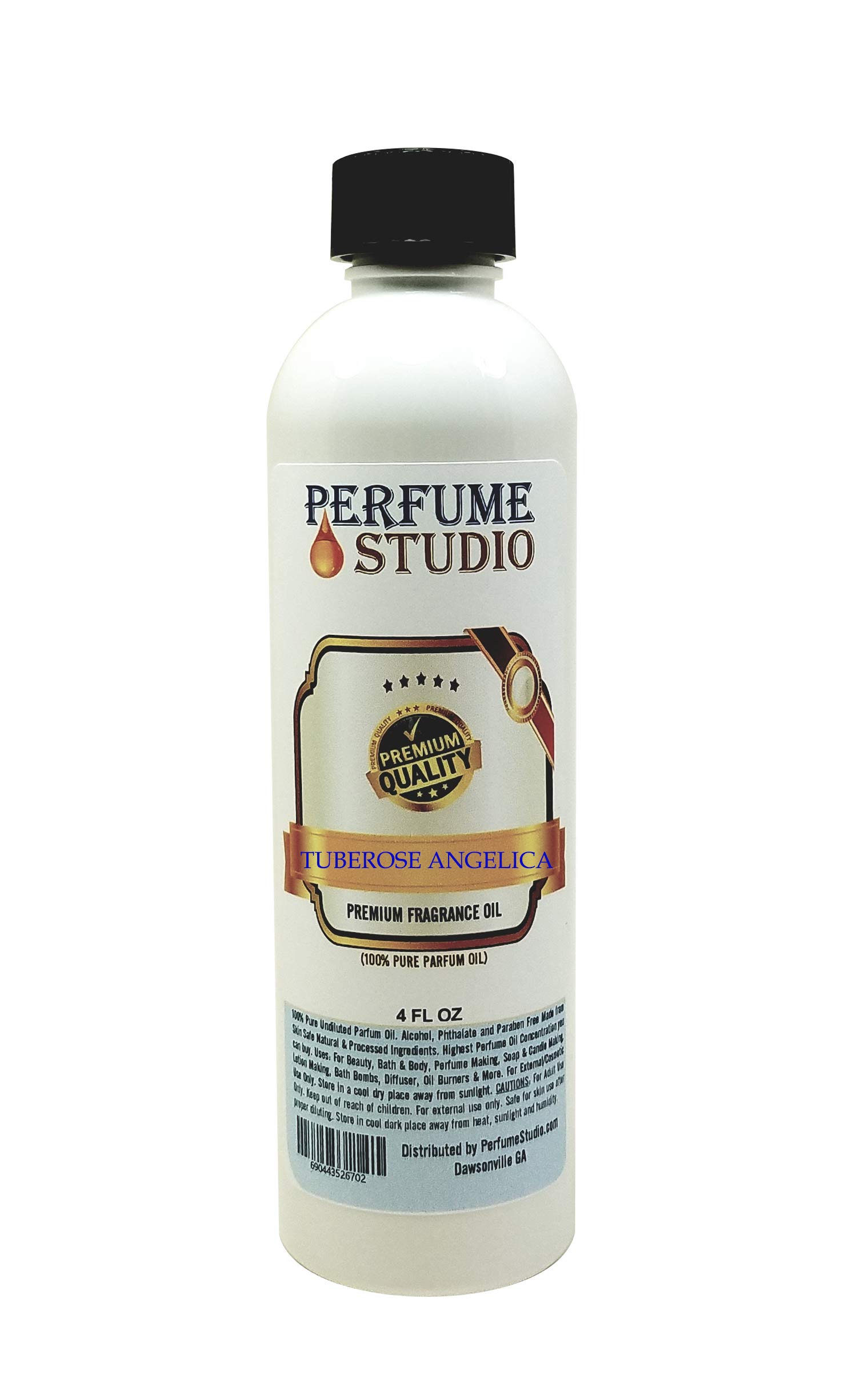 Premium Tuberose Angelica Fragrance Oil - 4oz Pure Parfum Strength for Perfume, Cologne, Candle & Soap Making, Diffusers & Burners - Long Lasting Aromatherapy Oil for Relaxation & Home Scenting