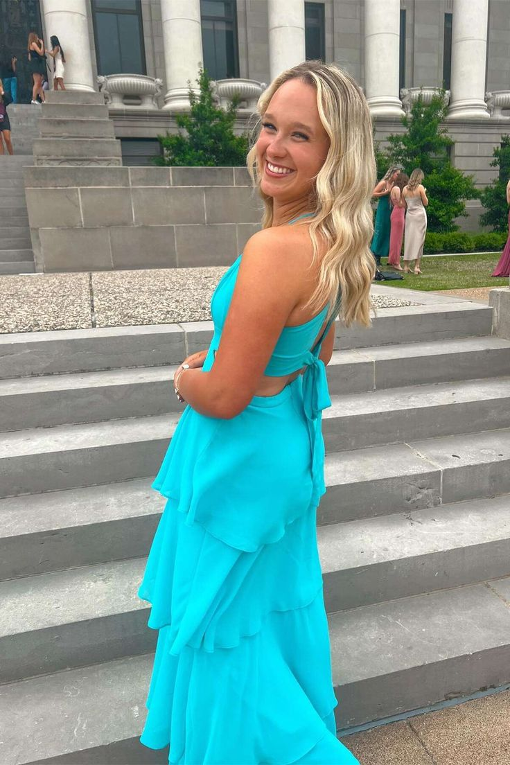 Elegant A-Line Tiered Long Party Dress for Prom, Formal Events & Evening Occasions - Style J5324 | Perfect for Homecoming, Weddings & Special Celebrations