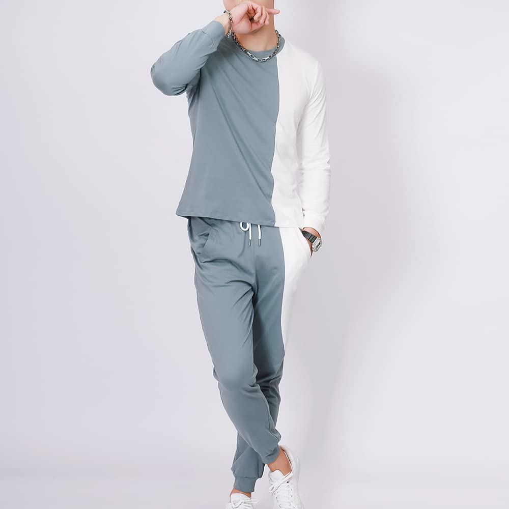 Men's Casual Tracksuit Set - Short Sleeve Sportswear Outfit with Trousers | 2-Piece Athletic Wear for Gym, Running & Street Style