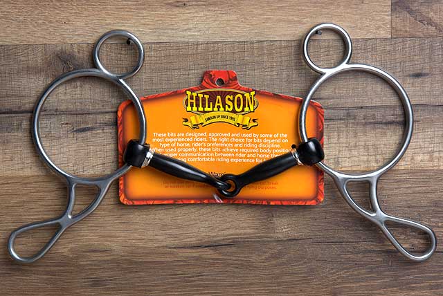 Hilason 5-Inch Western Wonder Gag Stainless Steel Horse Bit with Black Steel Mouth - Durable Equestrian Training Equipment for Show Jumping & Trail Riding