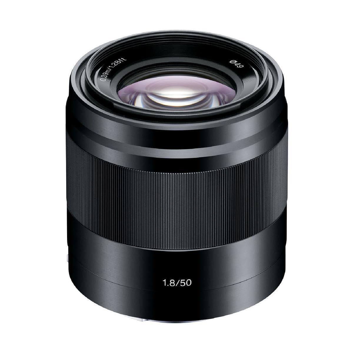 Sony E 50mm f/1.8 OSS Lens for Mirrorless Cameras - Black | Fast f/1.8 Aperture | Kit with 49mm UV Filter, Lens Pouch, Cleaning Cloth & Cap Keeper | Perfect for Portrait, Street & Low Light Photography