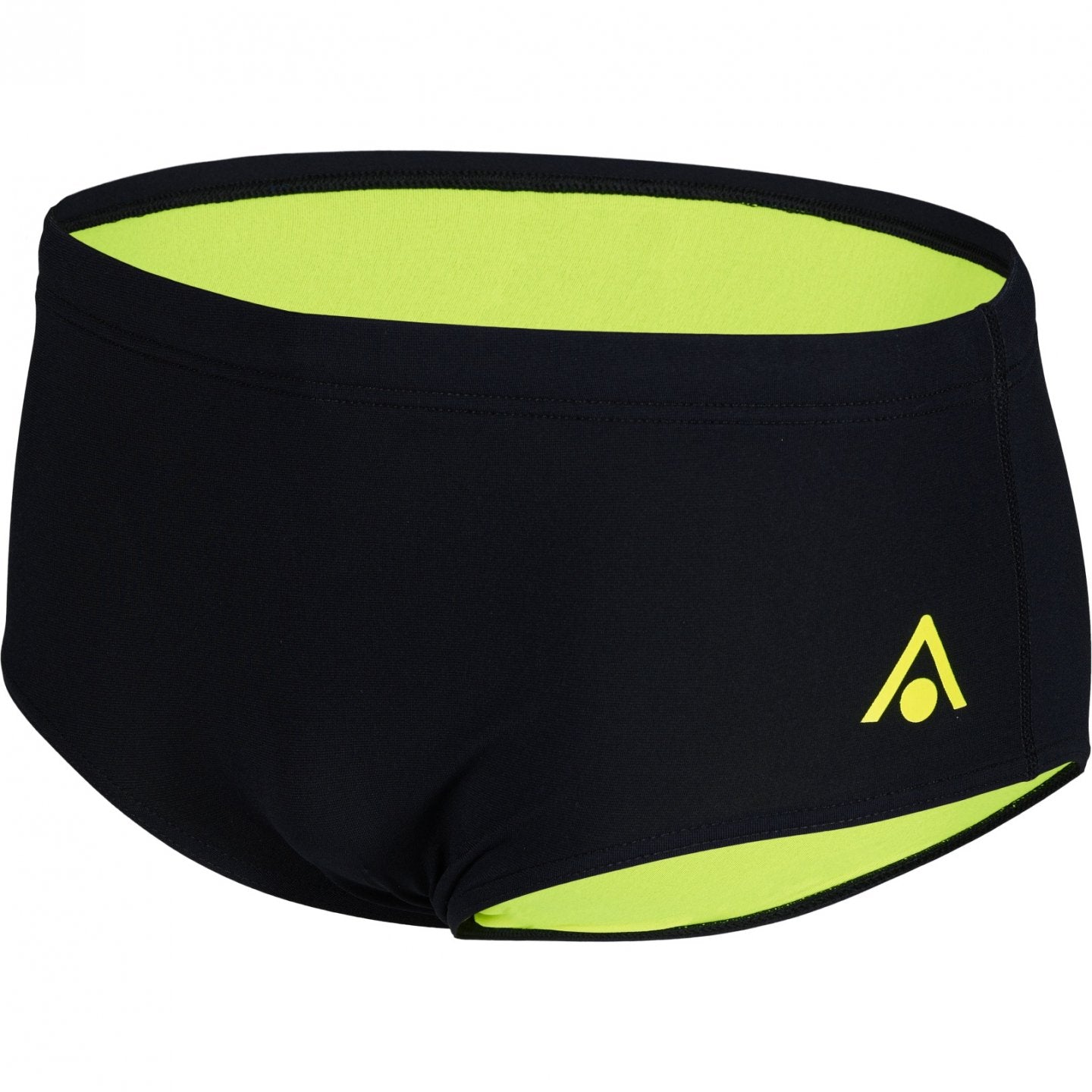 Aqua Sphere Men's Essential 14cm Swim Brief - Black/Yellow - Comfortable & Quick-Drying Swimwear for Pool, Beach & Water Sports