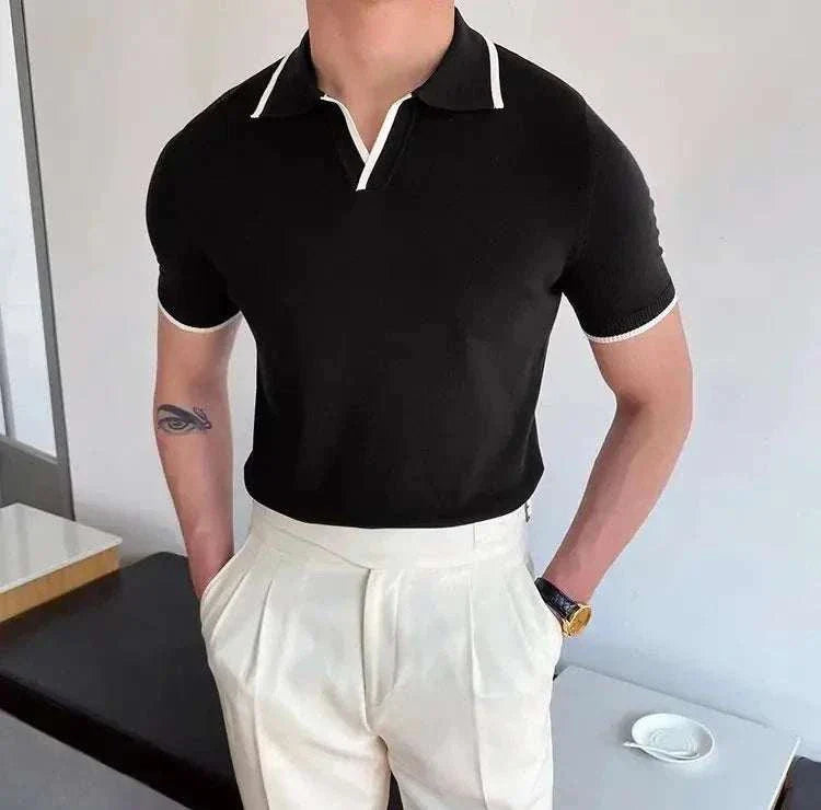Men's Polo Collar Relaxed Fit T-Shirt - Comfortable Casual Short Sleeve Shirt for Everyday Wear, Golf, and Outdoor Activities