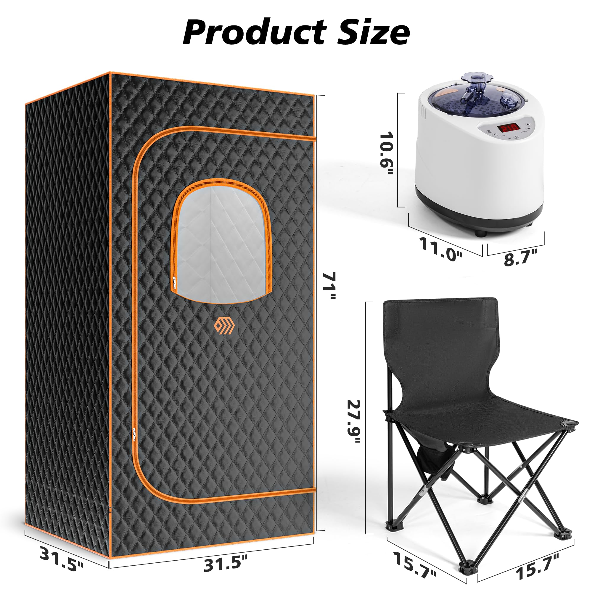 Portable Home Sauna Tent with Steamer, Remote Control, Folding Chair & Mat - Personal Steam Sauna for Relaxation, Detox & Weight Loss - Perfect for Home Spa, Yoga & Wellness Retreats