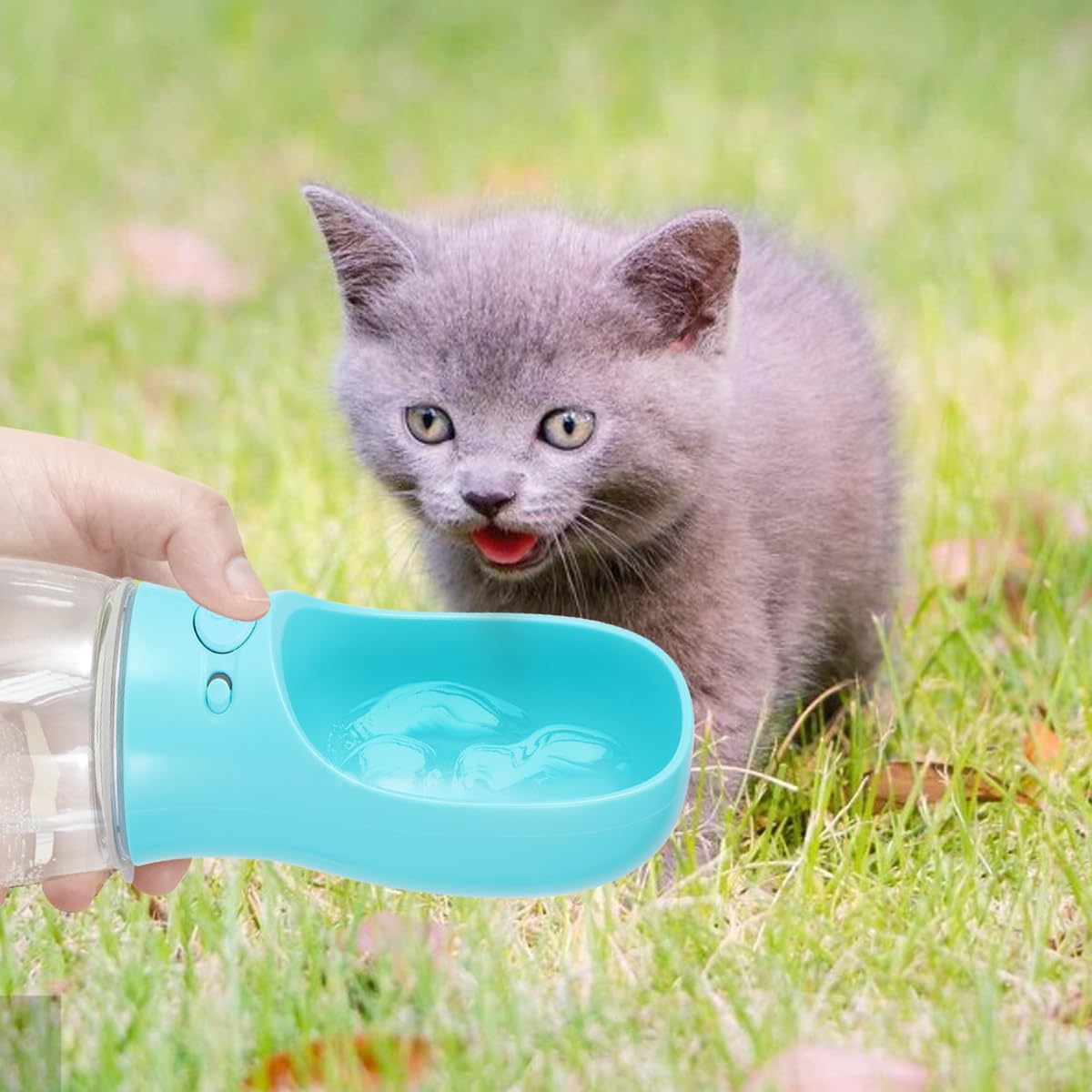 POPETPOP 1pc Leakproof Pet Water Bottle - Portable Cat & Dog Water Dispenser with Drinking Bowl, PP Material for Cage, Travel & Outdoor Use - Ideal for Cats, Dogs, Small Animals
