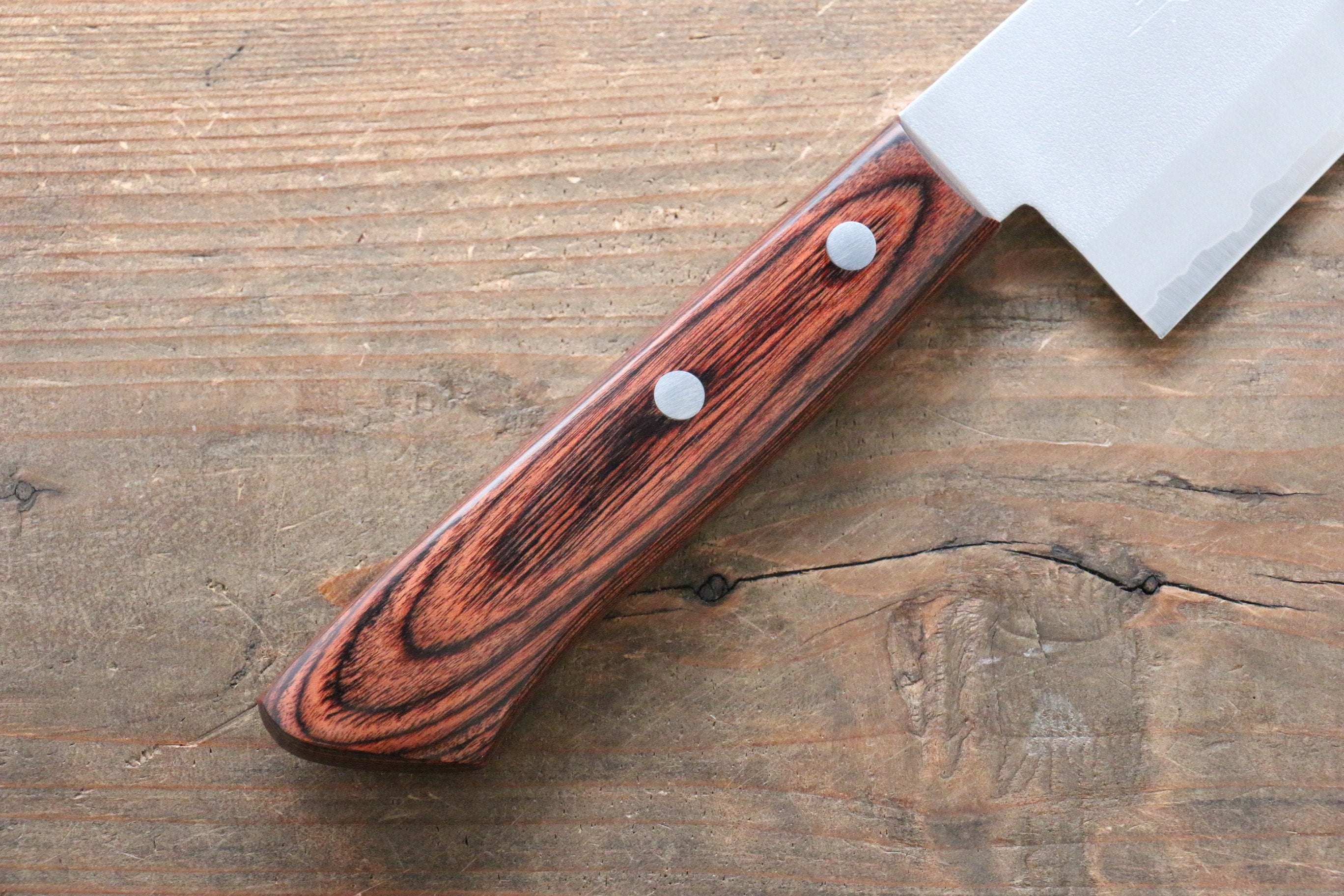 Kunihira VG1 Nashiji Santoku Knife 170mm with Mahogany Handle - Premium Japanese Kitchen Knife for Slicing, Dicing & Chopping Vegetables, Meat & Fish