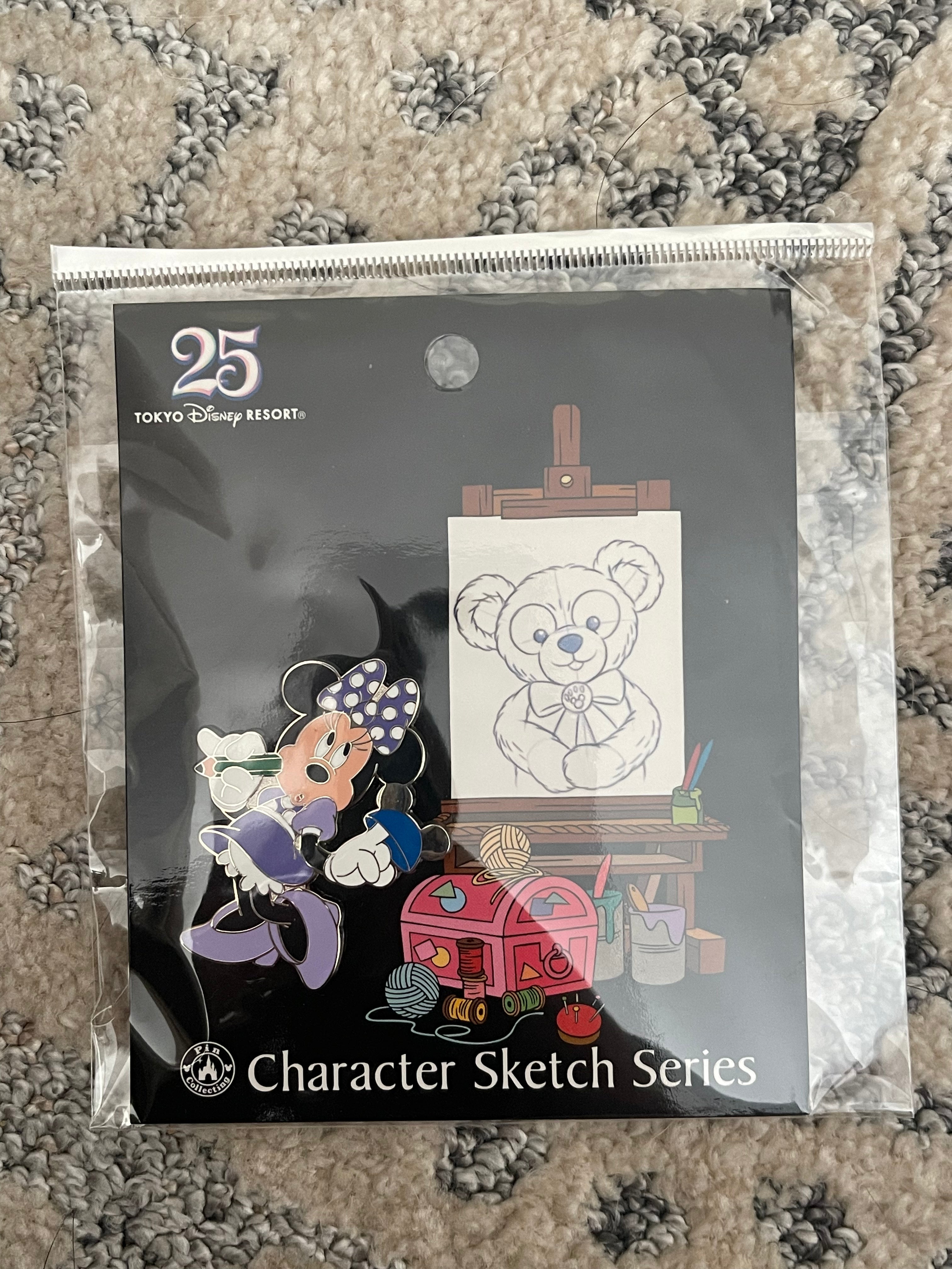 Tokyo Disney Character Sketch Series Enamel Pin - Cute Collectible Badge for Backpacks, Jackets, Hats & Disney Fan Gifts
