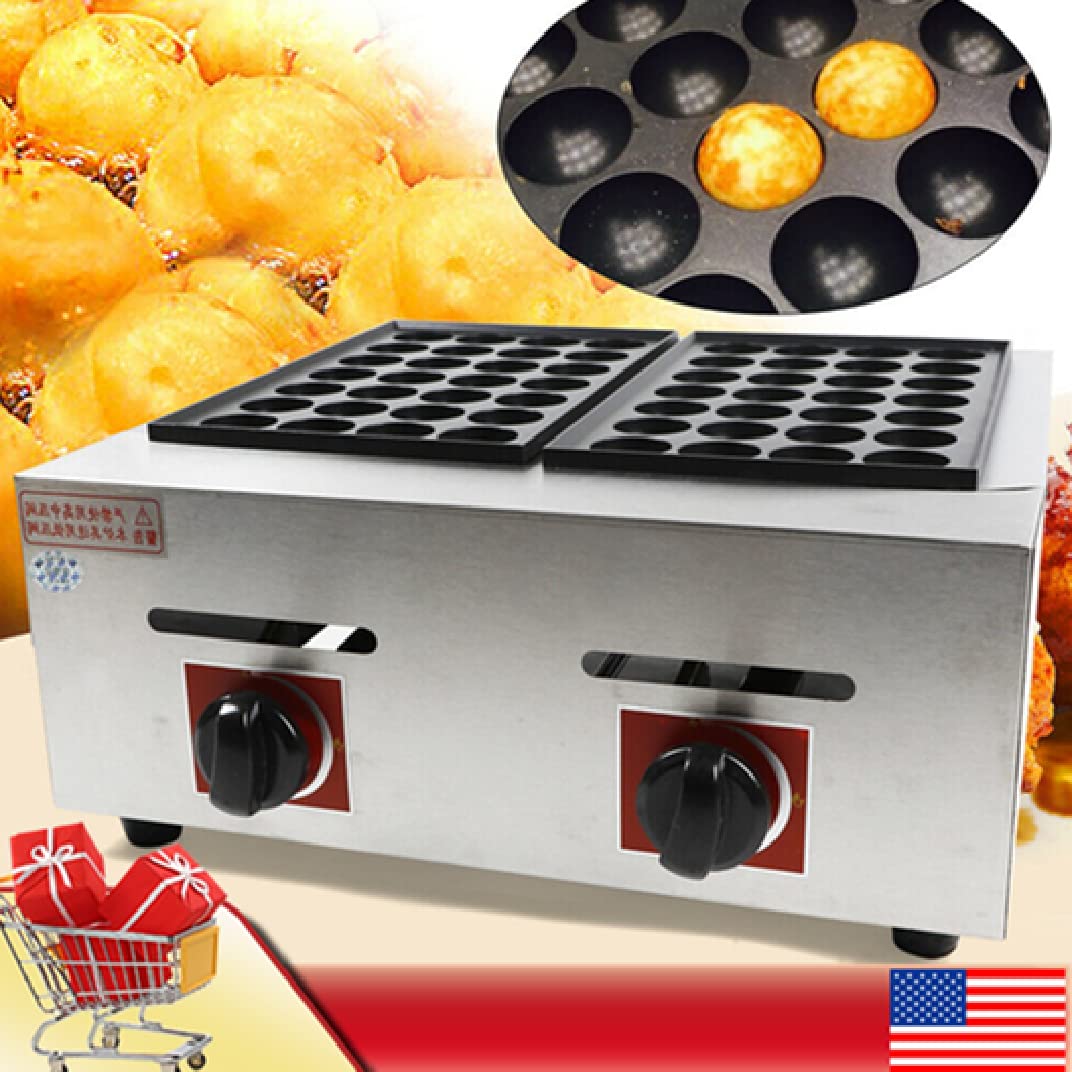 **56-Hole LPG Takoyaki Maker Machine - Non-Stick Japanese Octopus Ball & Fish Cake Baker for Restaurants & Snack Bars - Perfect for Street Food, Home Cooking & Party Snacks**