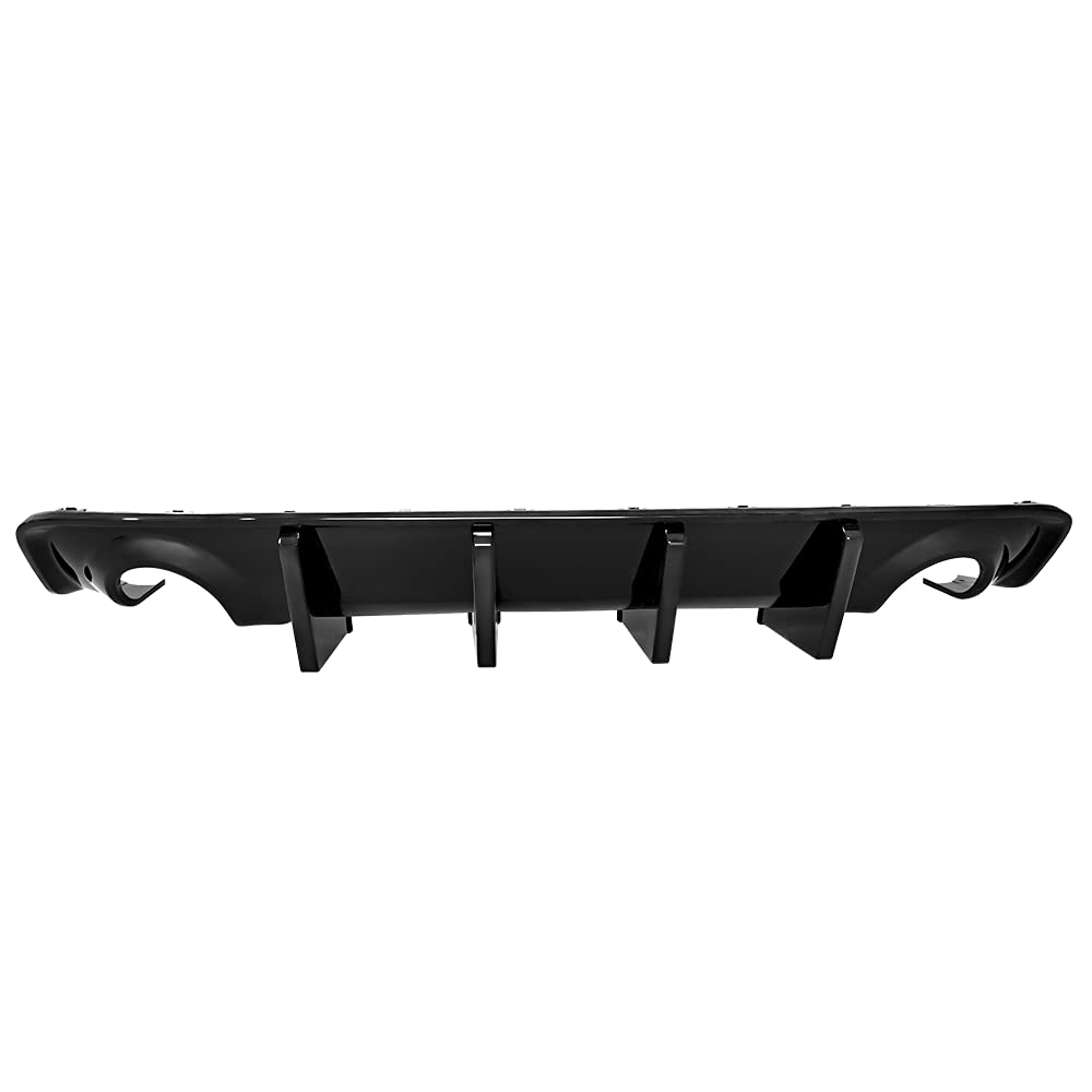 IKON MOTORSPORTS Rear Diffuser for 2020-2023 Dodge Charger Widebody | Gloss Black PP Bumper Lip with 4 Fins | Aggressive Styling Upgrade for Street & Track Performance