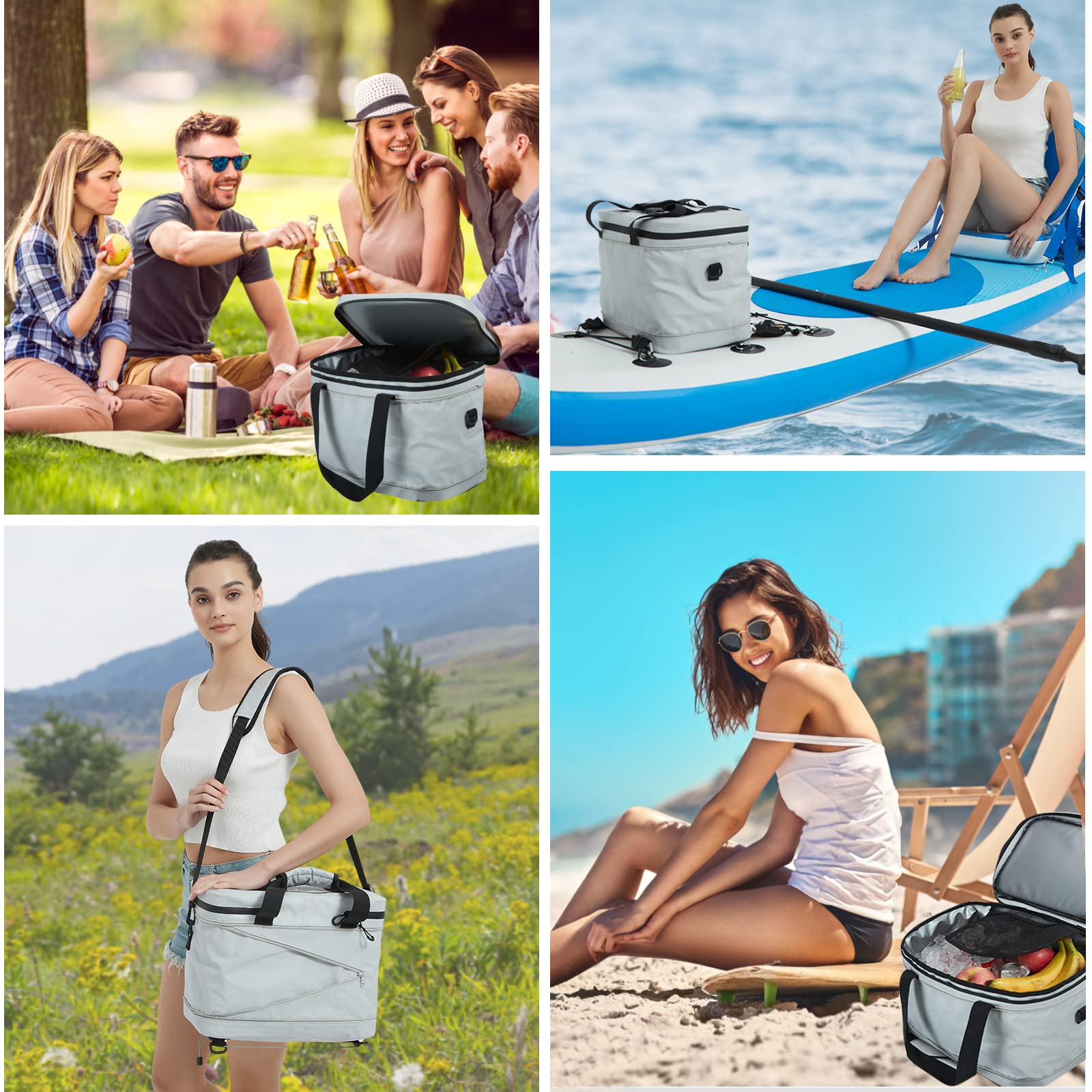 **Premium PVC Waterproof Kayak Cooler Bag - 30 Can Large Capacity SUP Cooler Deck Bag with Removable Carry Strap - Ideal for Stand-Up Paddleboarding, Kayaking & Beach Outings**