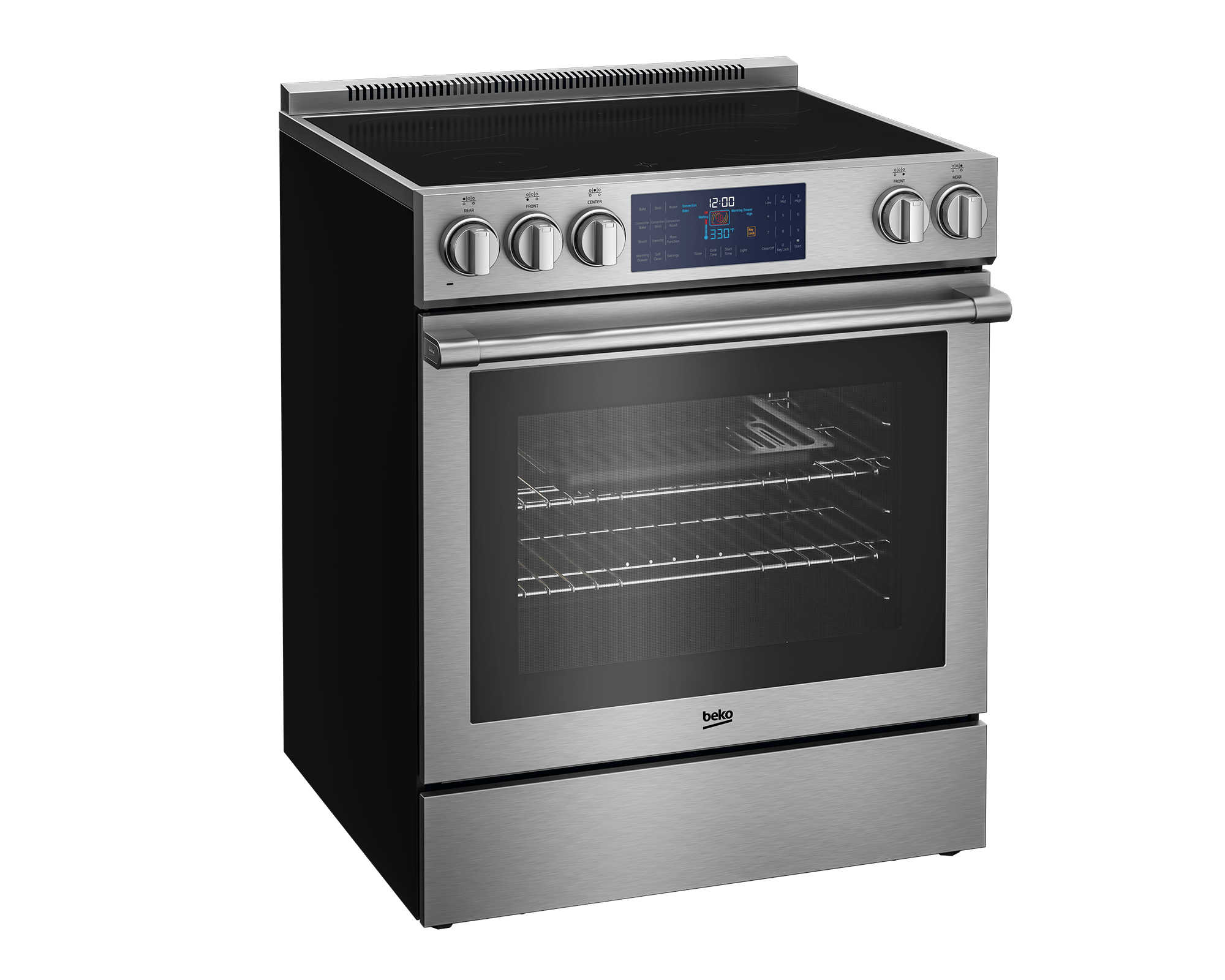 Beko SLER30432SS 30 Inch Stainless Steel Slide-In Electric Range - Perfect for Modern Kitchens & Home Cooking