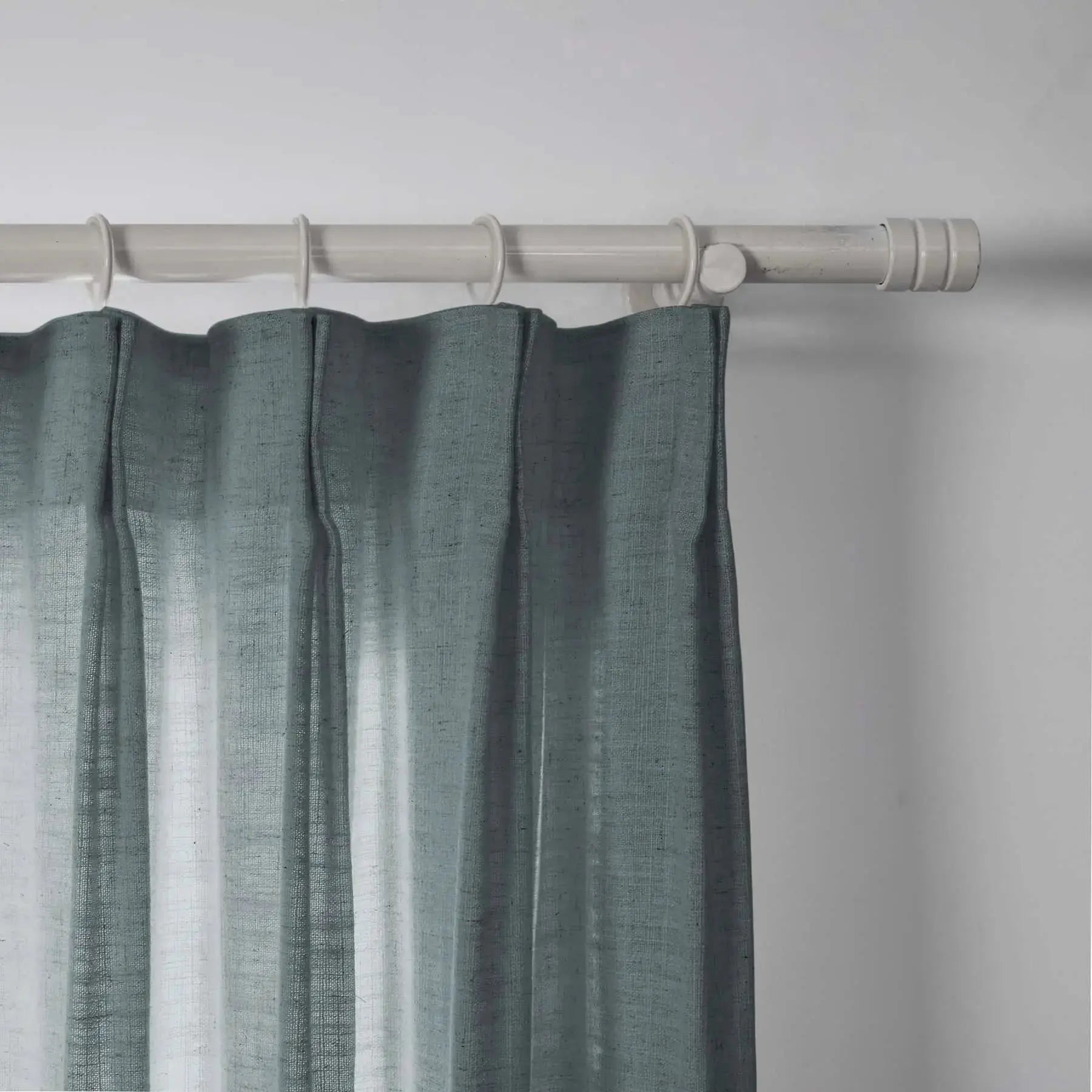 Linen Pleated Cafe Curtains for Kitchen Windows - Elegant Semi-Sheer Window Treatment for Coffee Shops, Restaurants & Home Decor