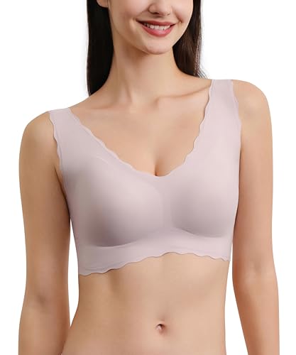 Wireless Deep V Bras for Women - Comfortable No Underwire Bras - Perfect for Yoga, Workout & Everyday Wear
