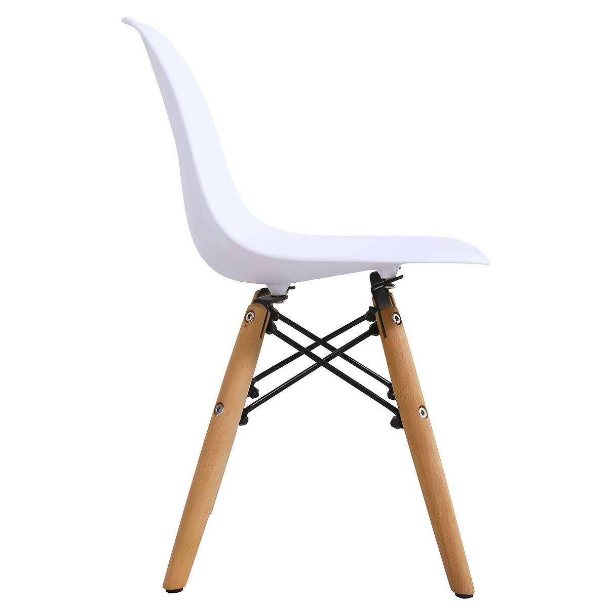 Costzon 5-Piece Kids Table and Chair Set - Mid-Century Modern Style Wooden Legs & Iron Frame Toddler Desk for Dining, Drawing, Playing - High Weight Capacity (White) - Perfect for Preschool Learning, Playroom, and Children's Activities