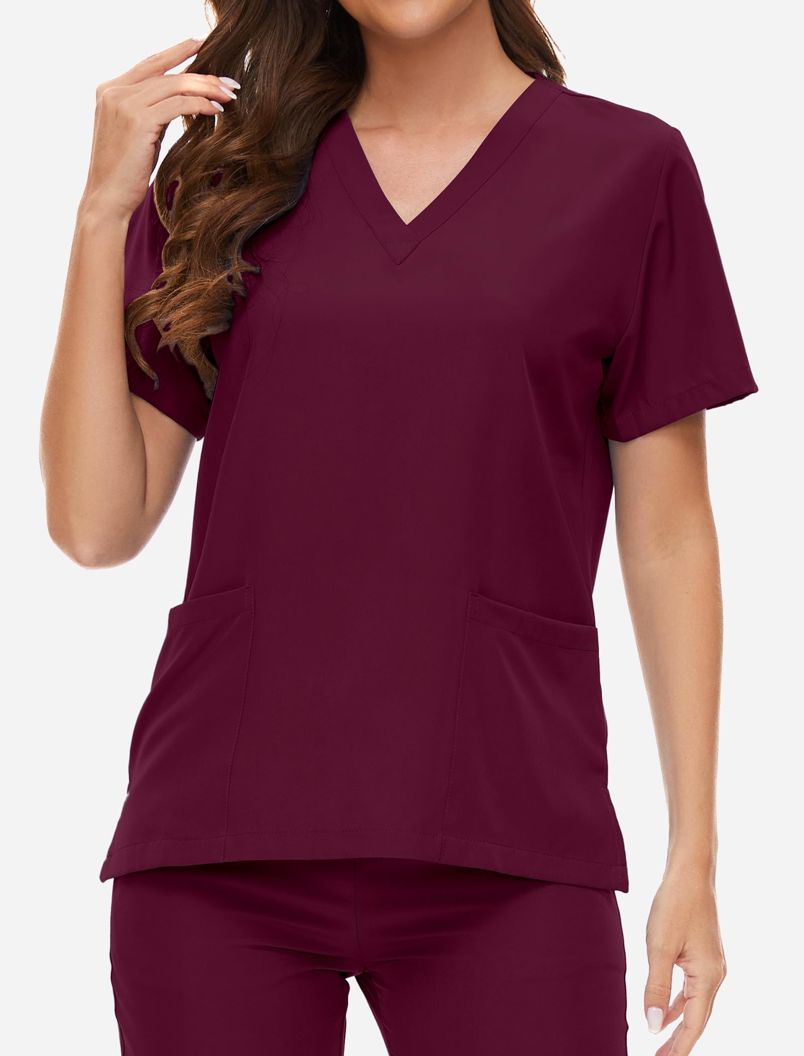 VIAOLI Women's Stretch Nursing Scrubs Set - V-Neck Pocket Top & Drawstring Jogger Pants | Comfortable Medical Uniform for Nurses, Doctors & Healthcare Workers | Perfect for Hospital Shifts, Clinics & Long Work Hours