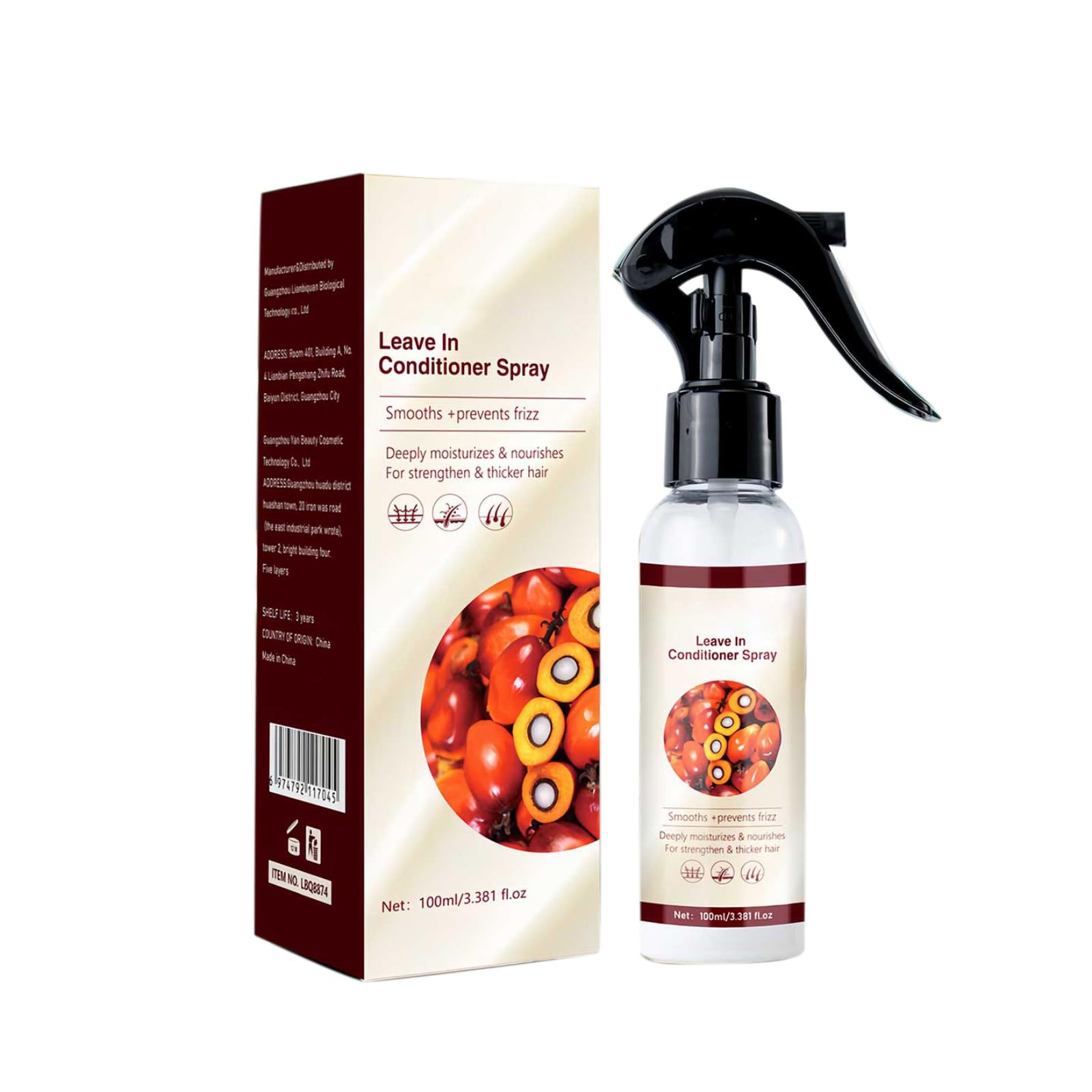 Batana Oil for Hair Growth - Leave-in Conditioner & Nourishing Treatment with Rosemary & Peppermint - Promotes Thicker, Smoother Hair - Ideal for Thinning Hair Care & Daily Scalp Treatment