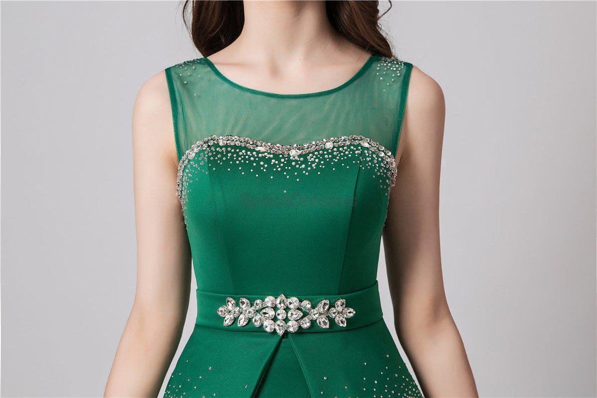 Elegant Scoop Neck Emerald Green Mermaid Evening Prom Dress for Women - Perfect for Formal Parties, Homecoming, and Special Occasions