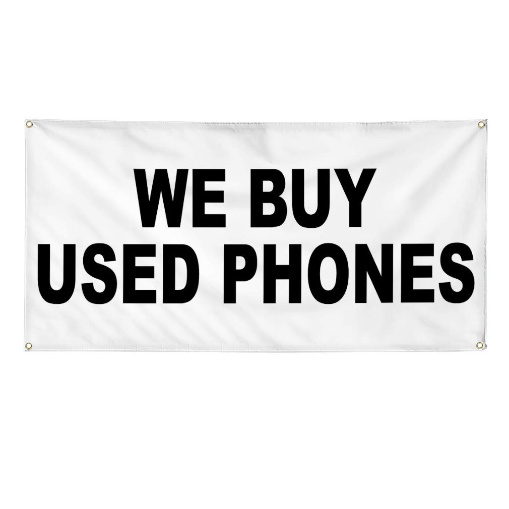 Vinyl Banner - Multiple Sizes (60x144 Inches) | Weatherproof Outdoor Yard Signs with 10 Grommets | Perfect for Retail, Industrial & Used Phone Buyers | Great for Business Advertising, Event Signage & Property Sales