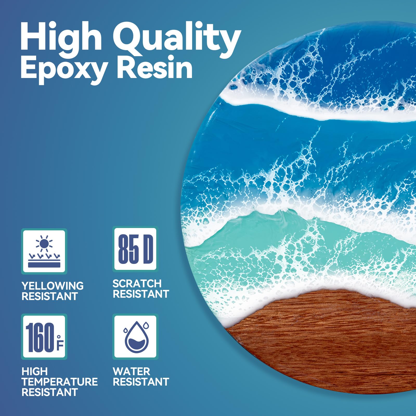 Joyartss 1 Gallon Crystal Clear Epoxy Resin Kit with Pumps - No Yellowing, Bubble-Free, Self-Leveling for Casting, Art Crafts, Molds & Flower Preservation - Easy 1:1 Mix Ratio - Perfect for DIY Jewelry, Countertops & River Tables