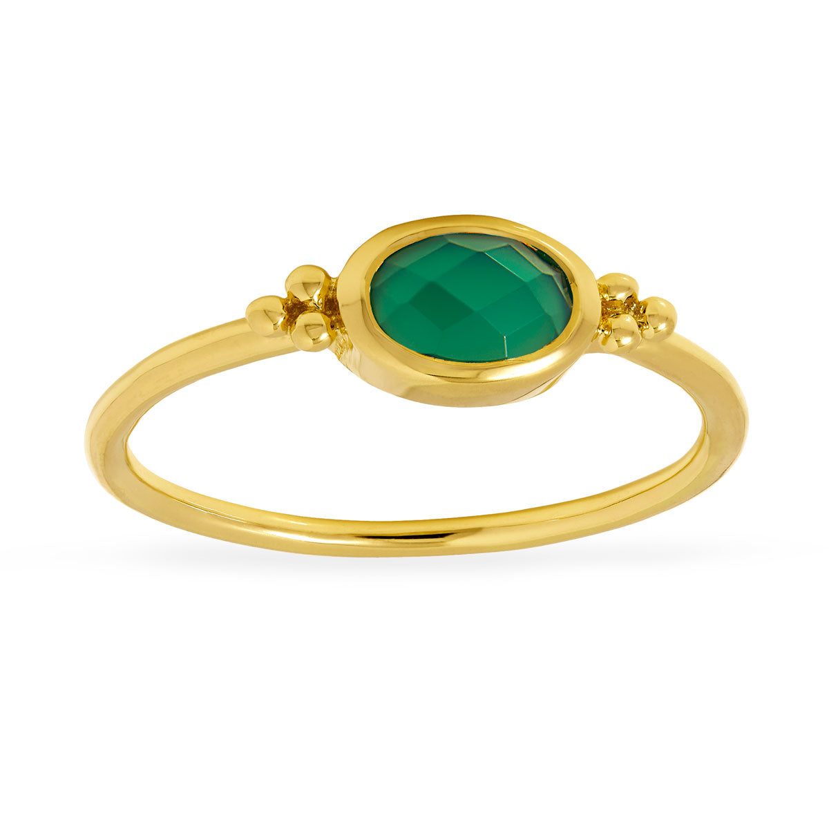 Green Onyx Gold Ring for Women - Elegant Statement Jewelry for Parties, Weddings & Special Occasions