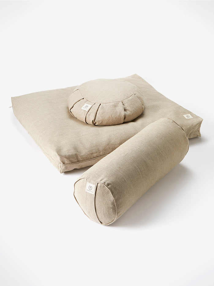 Organic Hemp Buckwheat Zafu Meditation Cushion for Yoga & Zen Practice - Natural Comfort for Home, Studio & Outdoor Meditation