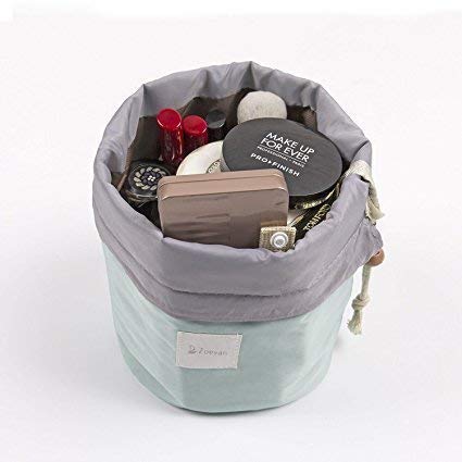 Aagna Waterproof Travel Makeup Bag - Multifunctional Barrel Shaped Cosmetic Organizer for Women | Perfect for Vacation, Gym & Daily Use