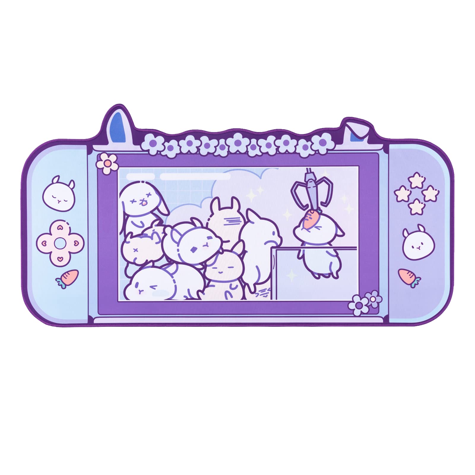GeekShare Cute Bunny Mouse Pad - Non-Slip Rubber Base Desk Mat for Keyboard & Mouse, Gaming & Office Accessories | Perfect for PC, Laptop, Home Office & Gaming Setup (Pink)