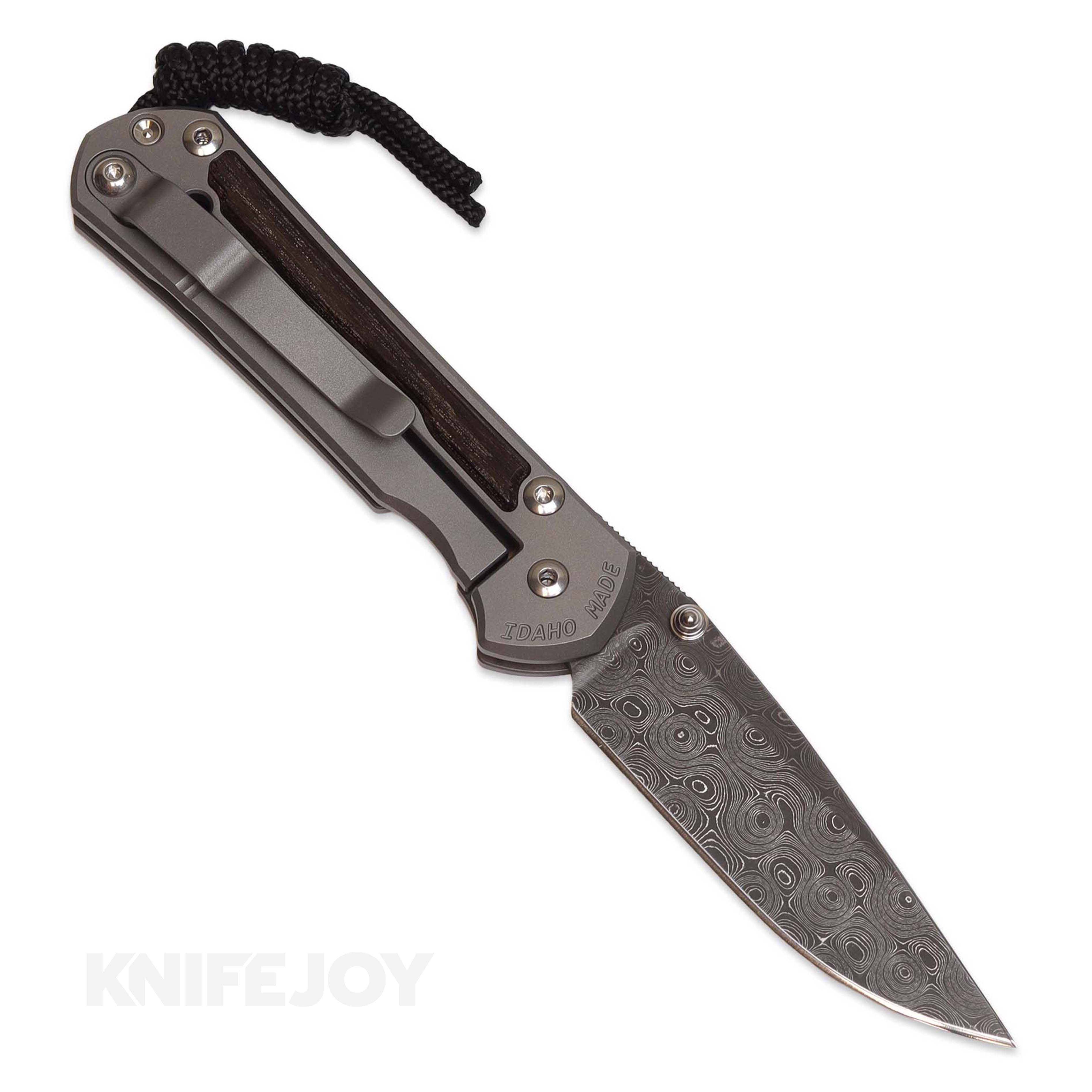 Chris Reeve Knives Small Sebenza 31 Folding Pocket Knife - Premium Drop Point Bog Oak Inlay with Raindrop Damascus Steel Blade, Matte Finish & Double Silver Lugs - Perfect for EDC, Outdoor Adventures, Camping & Collecting