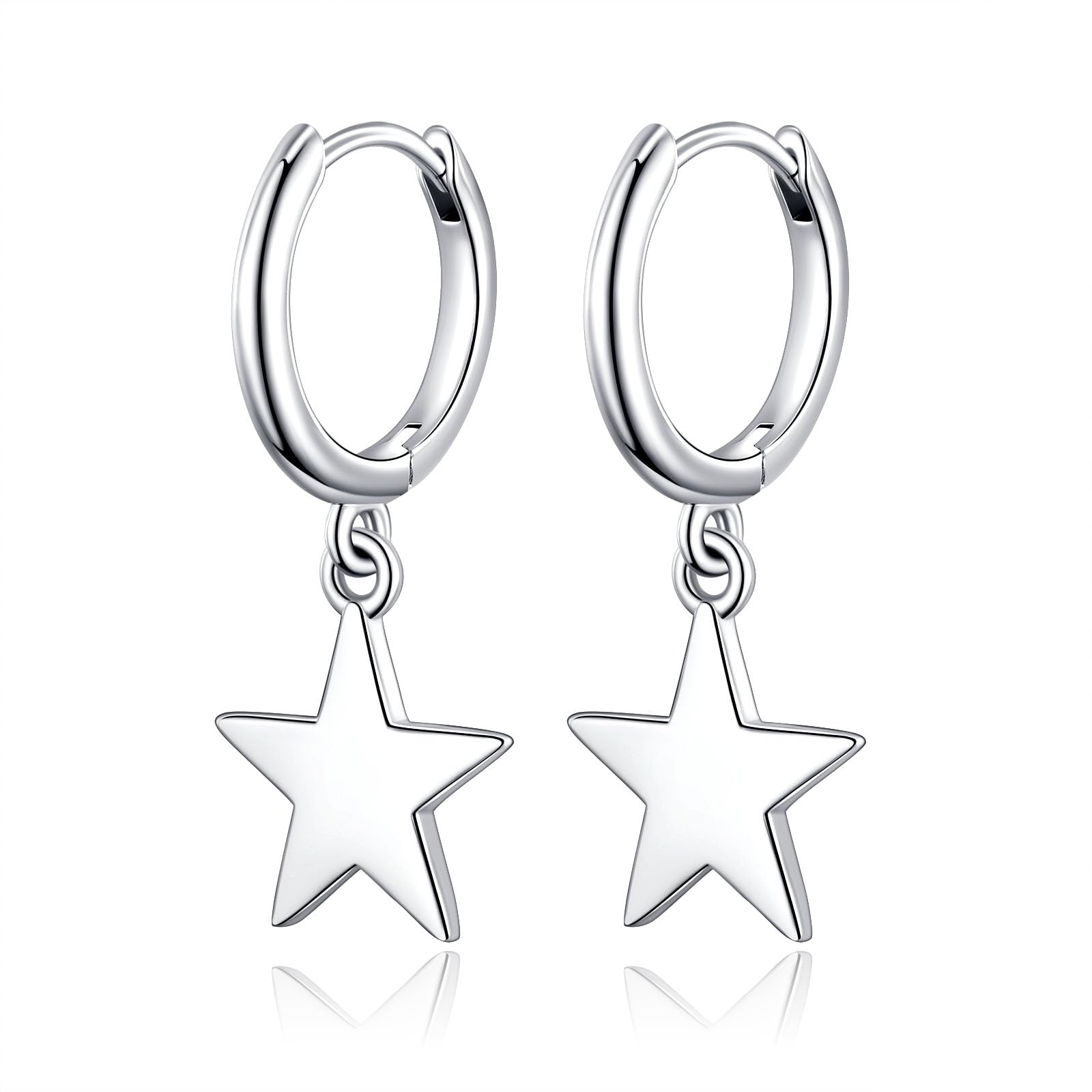 Stylish Silver Dangle Hoop Earrings for Women & Girls - Butterfly, Cross, Heart, Spike & Star Designs | Hypoallergenic Small Huggie Hoop Earrings | Perfect Jewelry Gift for Birthdays, Parties & Everyday Wear