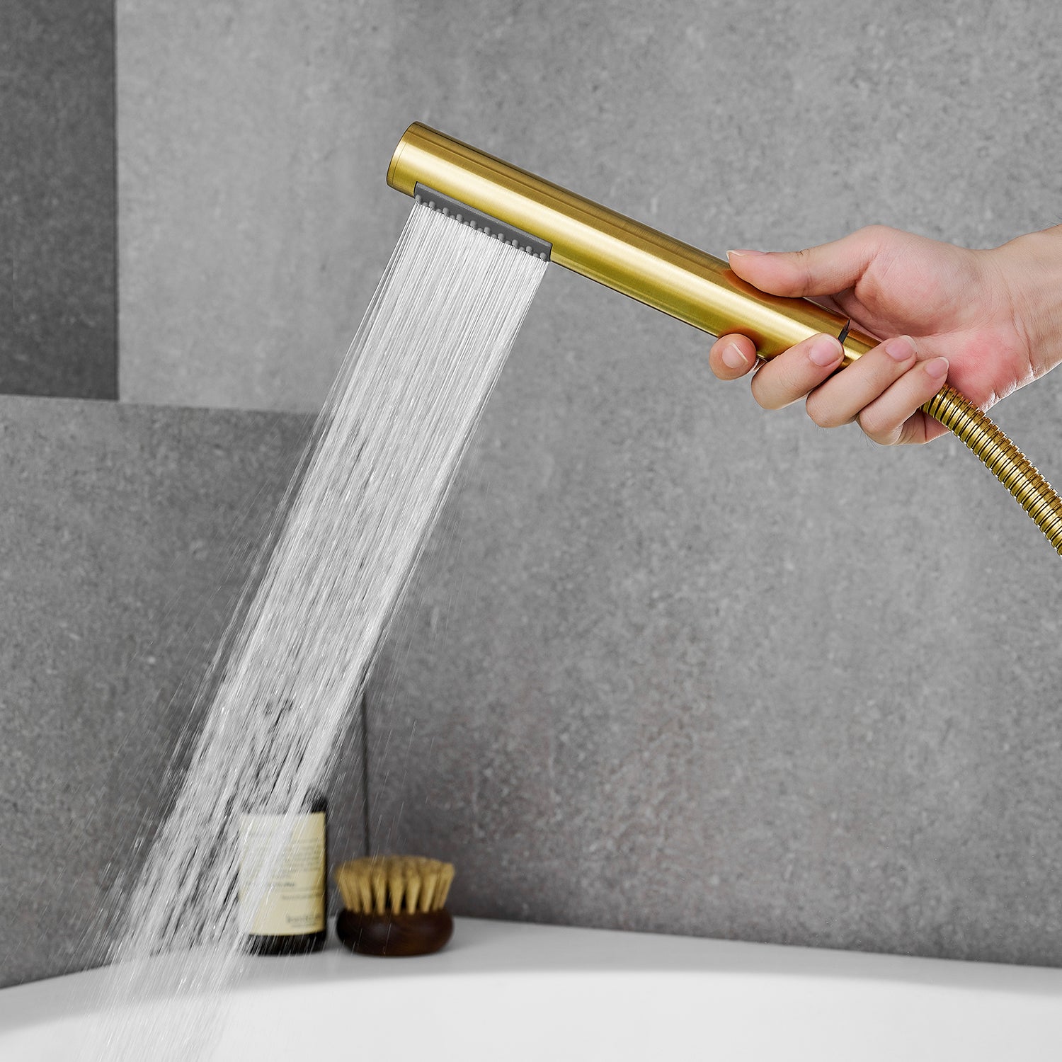Sorlia Deck Mount Roman Tub Faucet with Cross Handles and Hand Shower - Perfect for Bathroom Renovation and Luxury Spa Experience