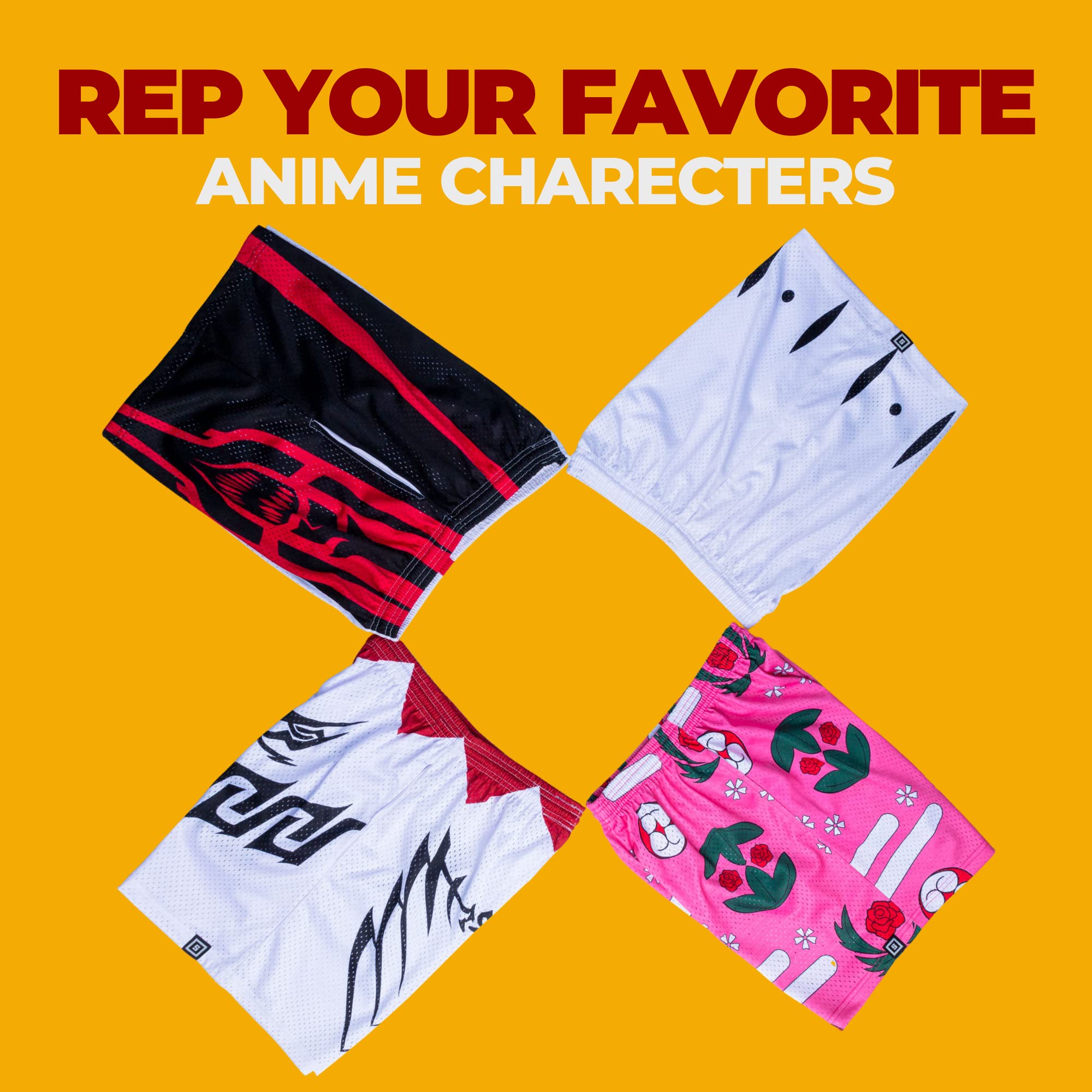 Anime Shorts for Men - Comfortable Swim, Basketball & Gym Shorts with Mesh Lining | Perfect for Swimming, Sports & Casual Wear