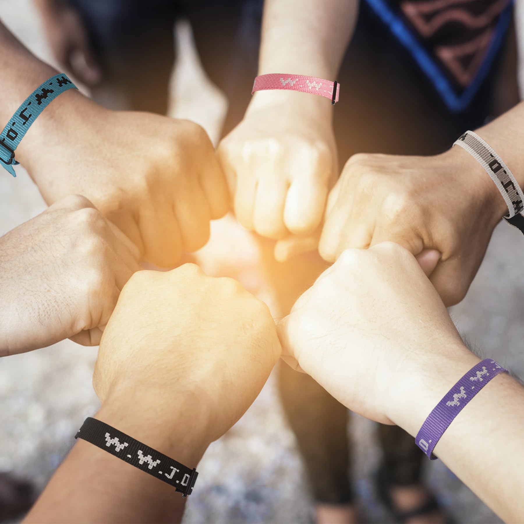 WWJD Bracelets - 6 Pack Adjustable What Would Jesus Do Christian Bracelets for Women & Men - Inspirational Religious Gifts for Adults - Perfect for Church, Bible Study & Daily Faith Reminder