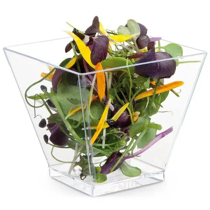 Comatec Kova Clear Geometric Glass Dish - Modern Serving Bowl for Desserts, Snacks & Appetizers - Perfect for Parties, Weddings & Home Decor