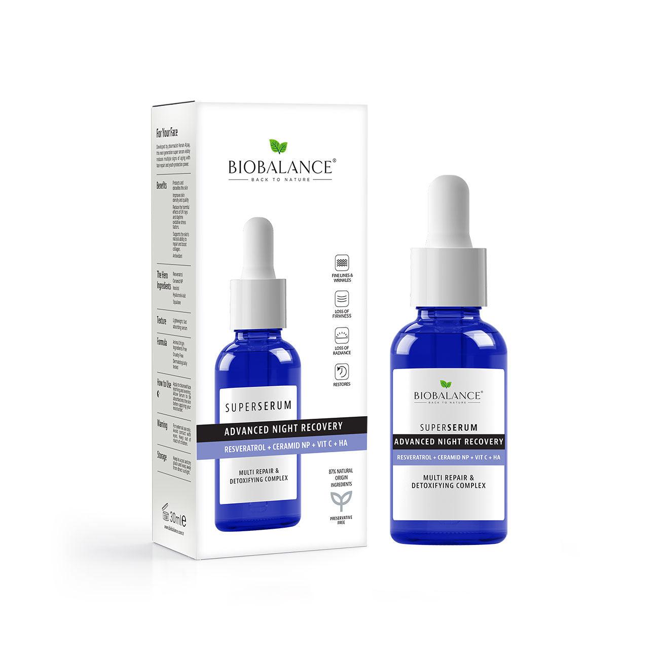 Advanced Night Recovery Super Serum - Anti-Aging Facial Serum with Hyaluronic Acid & Vitamin C for Glowing Skin | Perfect for Nighttime Skincare Routine & Dark Spot Treatment