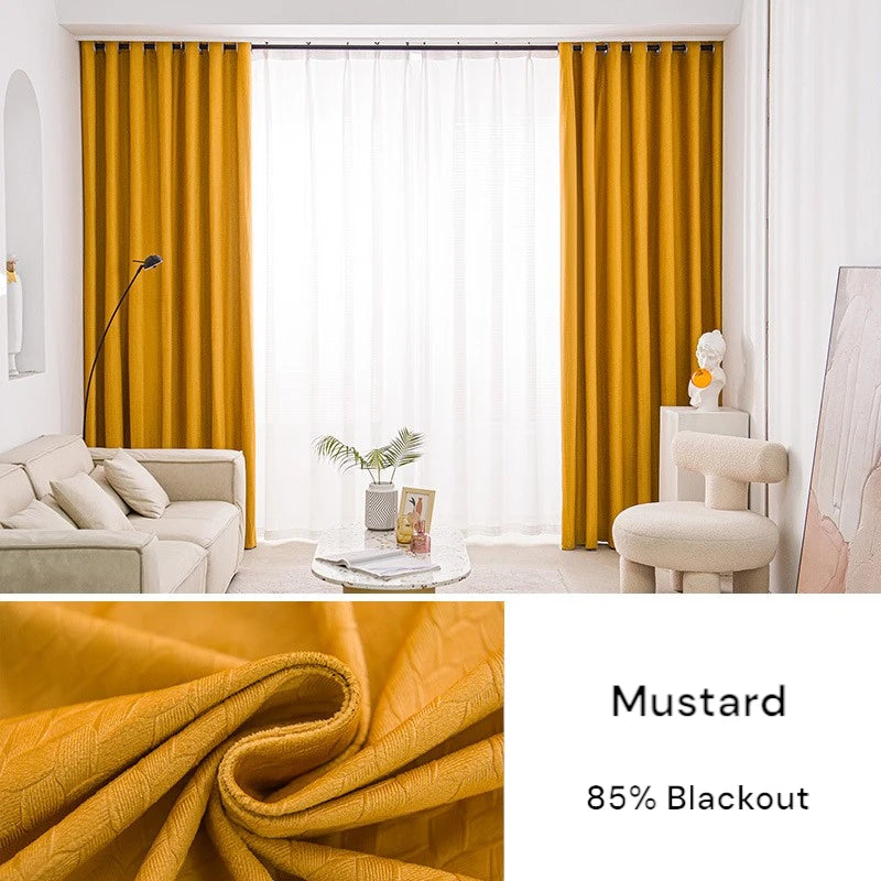 Aviana Blackout Curtains with Embossed Diamond Design - Custom Size for Bedroom & Living Room - Noise Reducing & Thermal Insulated Window Treatments for Home Decor