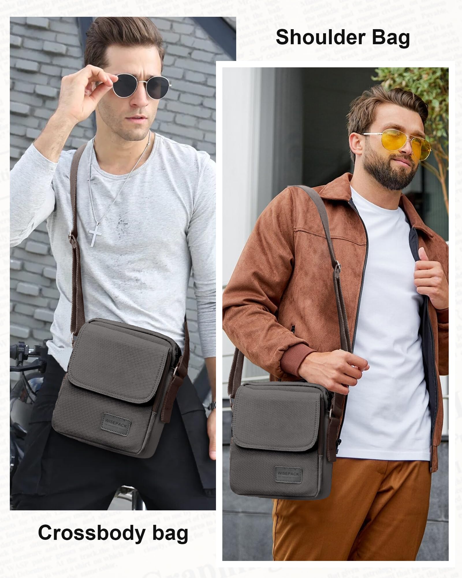 Men's Canvas Crossbody Bag - Durable Messenger Shoulder Satchel for Everyday Use | Perfect for Work, Travel & Casual Outings
