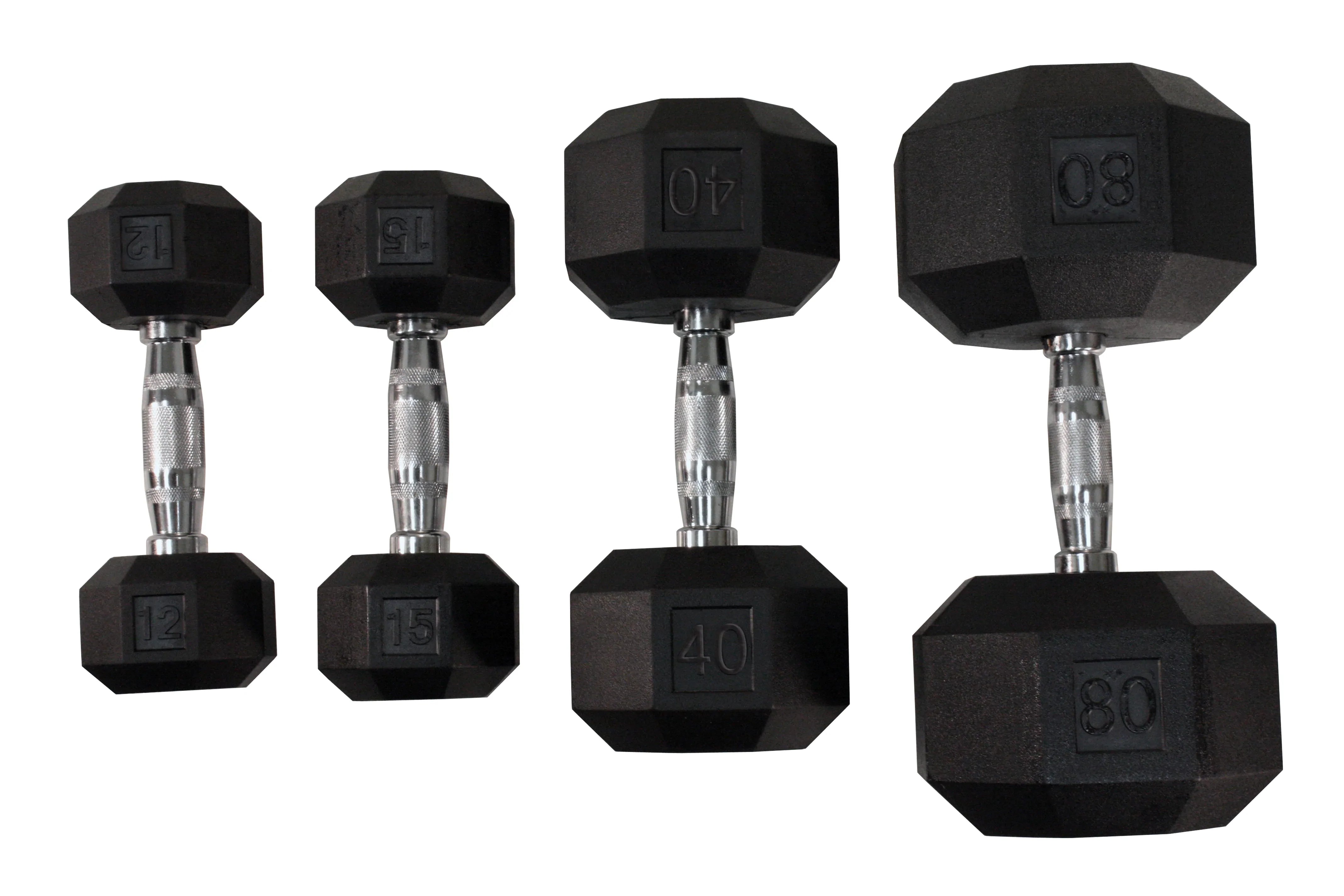 VTX 8-Sided Rubber Encased Dumbbells - 5lb to 75lb Set for Home Gym, Strength Training & Weightlifting - Durable Non-Slip Grip for Fitness, CrossFit & Workout Routines