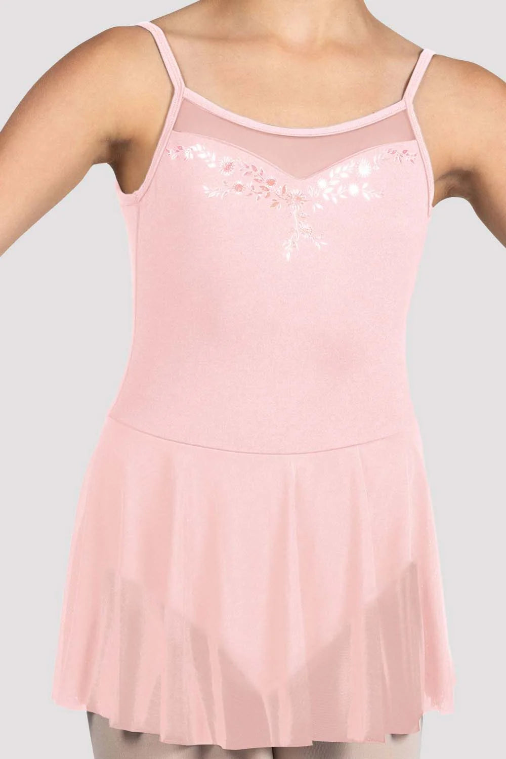 Bloch Mirella Pink Glow Scoop Neck Skirted Leotard for Ballet, Dance & Performance - Perfect for Recitals, Competitions & Practice